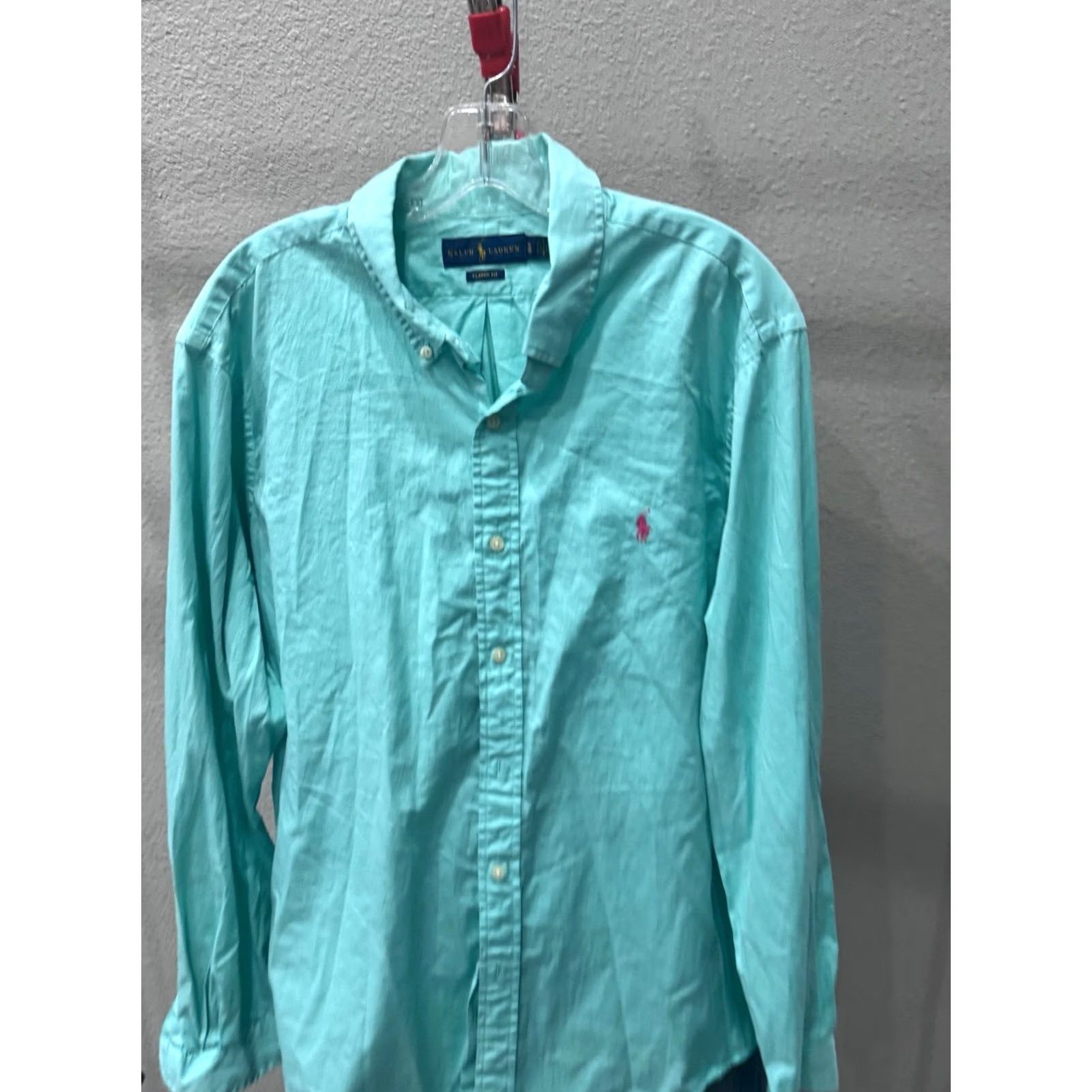 Ralph Lauren Ralph Lauren LONG SLEEVE SHIRT XL Mens Aqua Green Multicolor 17.5 x 36/37 Size US XL / EU 56 / 4 - 3 Thumbnail