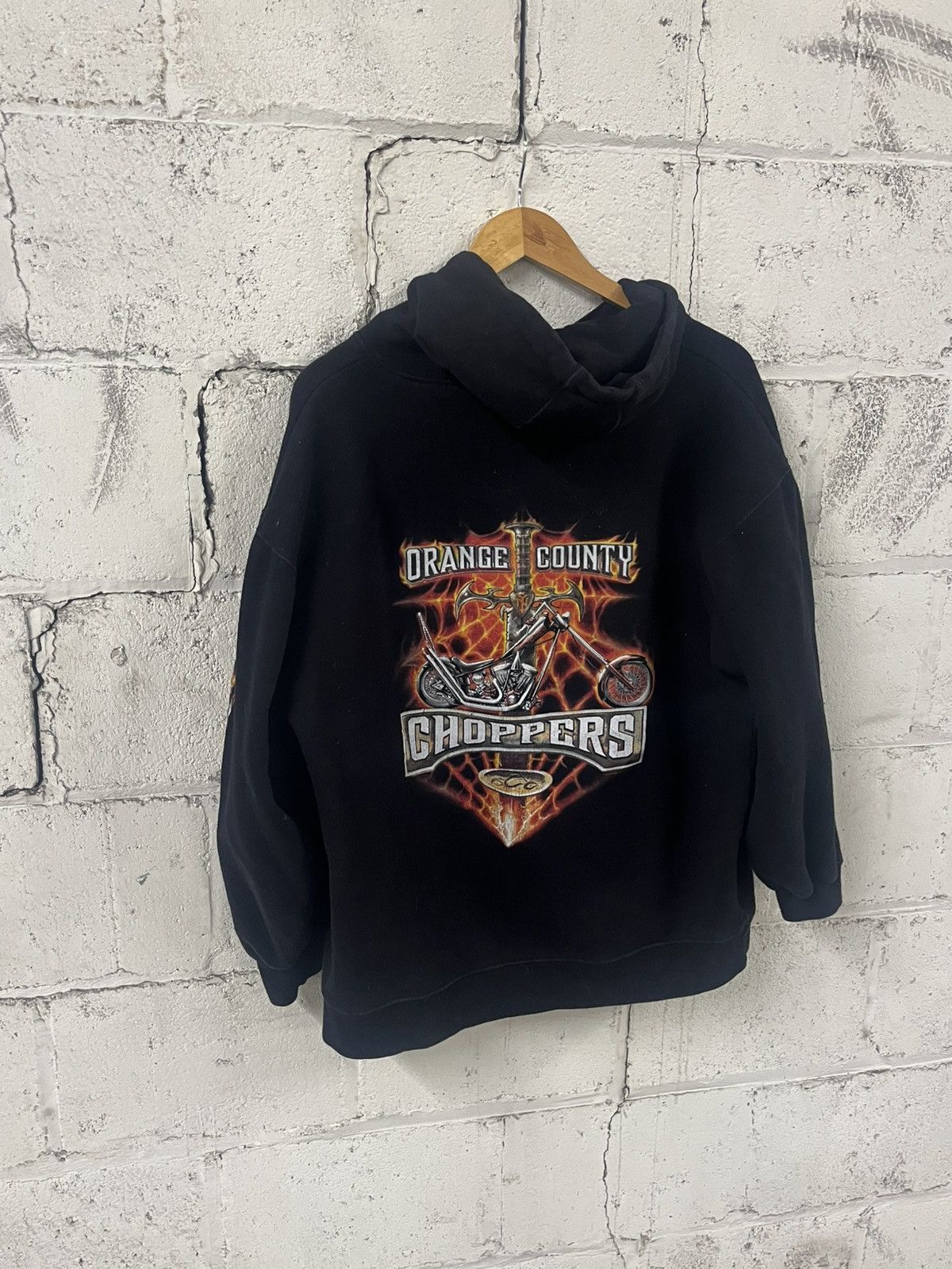 West Coast Choppers Orange county choppers hoodie flame sleeve hits rare boxy Size US M / EU 48-50 / 2 - 6 Thumbnail