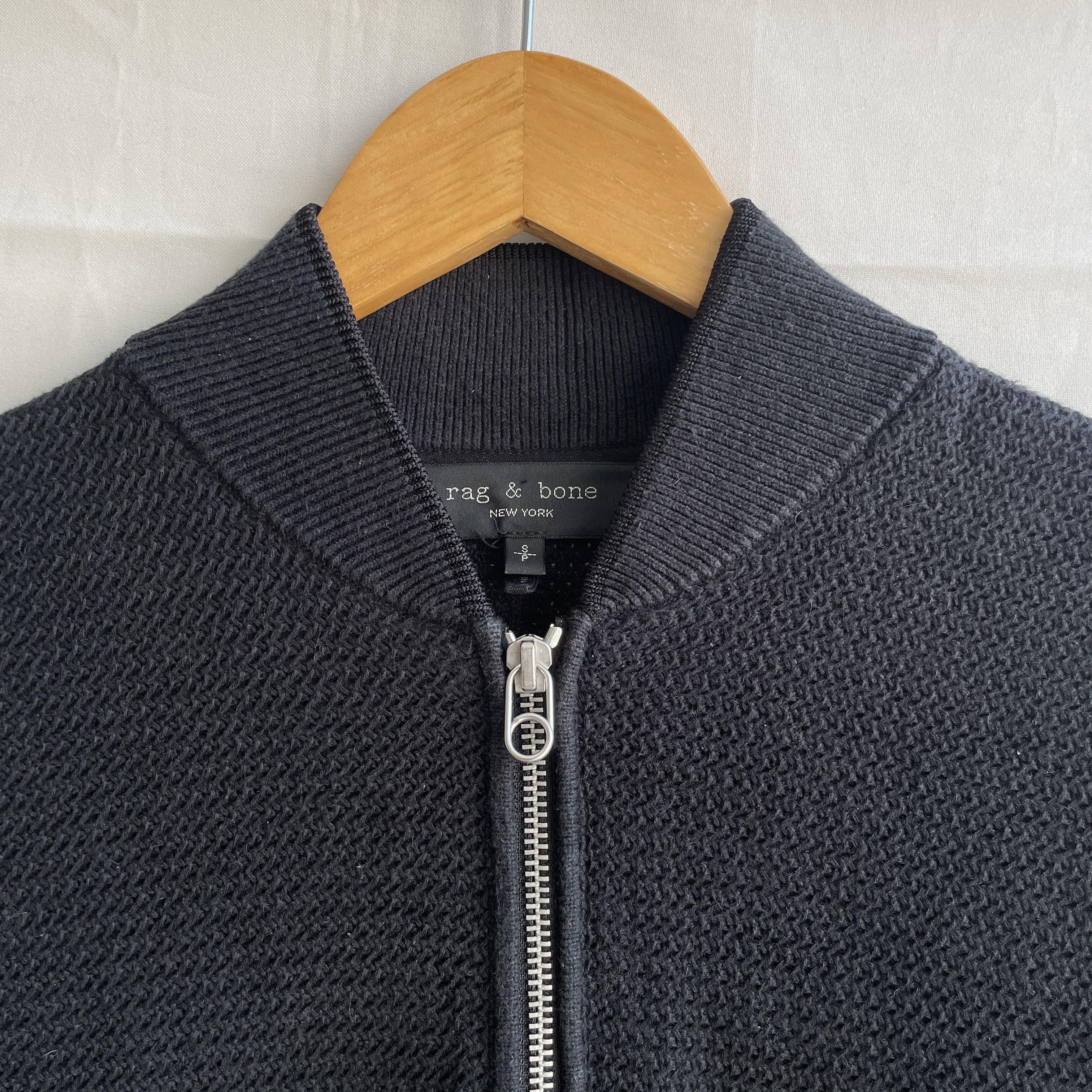 Rag & Bone Rag & Bone Cotton Hemp Zip Up Dark Navy Bomber Cardigan Size US S / EU 44-46 / 1 - 5 Thumbnail