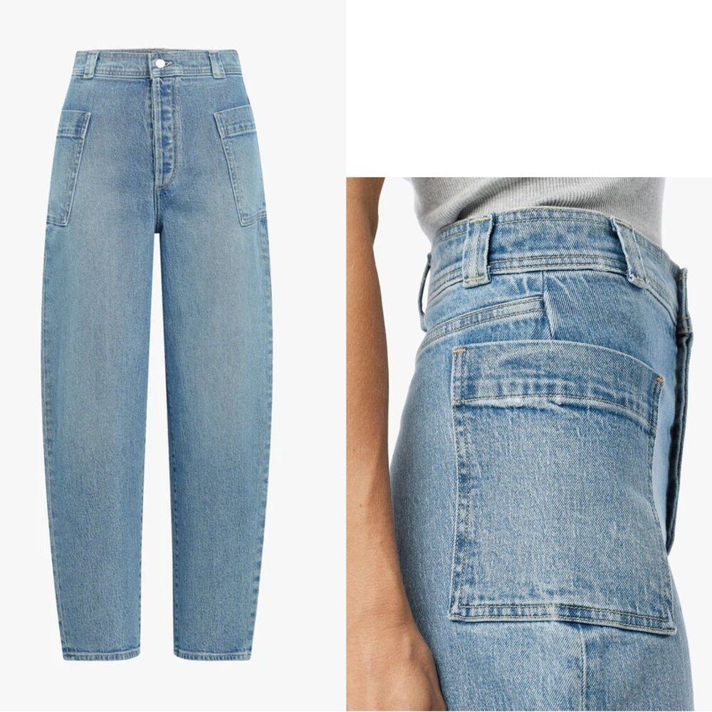 Joe's NWT New $198 Joe's Pheobe Patch Pocket Barrel Leg Jeans In Size 27" / US 4 / IT 40 - 2 Thumbnail