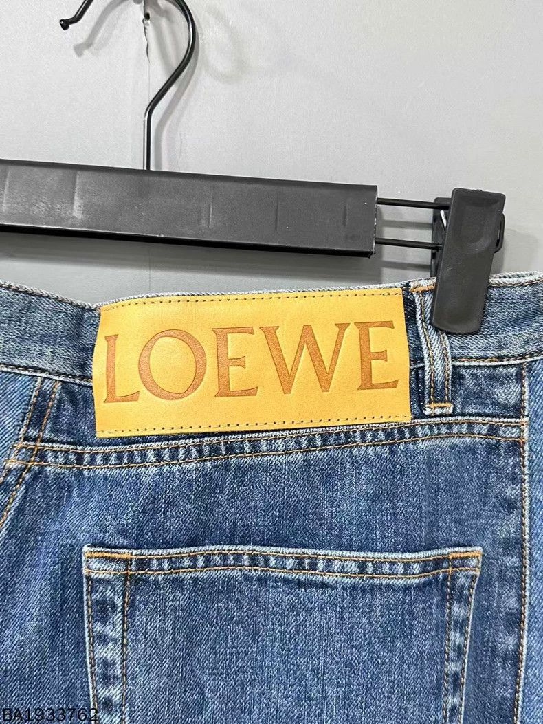 Loewe LOEWE Irregularly pieced leather skirt with denim Size 24" / US 00 / IT 34 - 3 Thumbnail