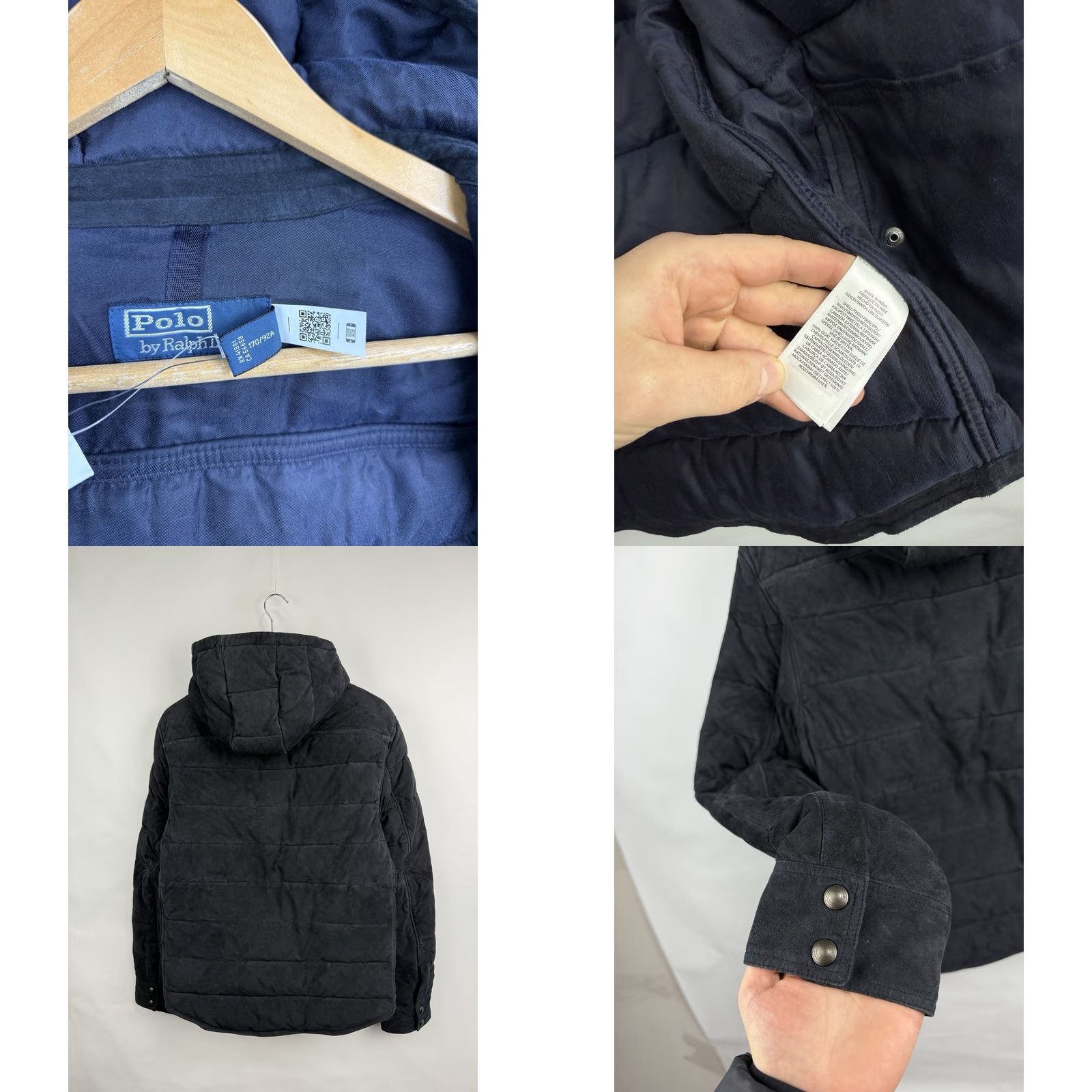 Ralph Lauren Ralph Lauren Polo Quilted Suede Hooded Jacket S Dark Blue Mens Quilted Hooded Jacket Size US S / EU 44-46 / 1 - 10 Thumbnail