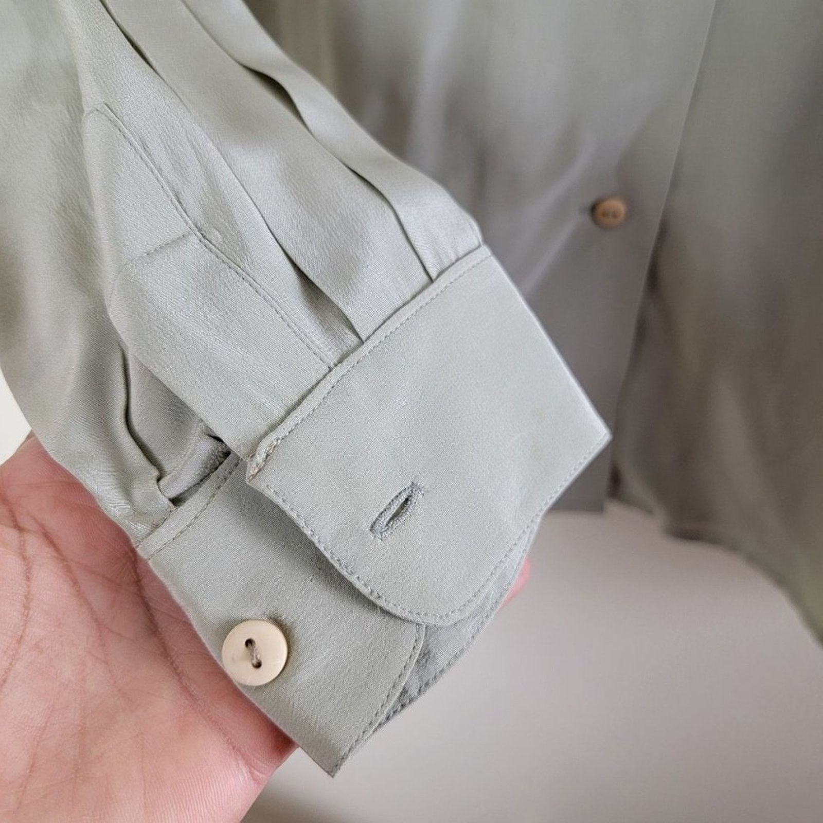 Vintage Alex Double Flap Pocket Silk Button Front Shirt Size XL / US 12-14 / IT 48-50 - 5 Thumbnail