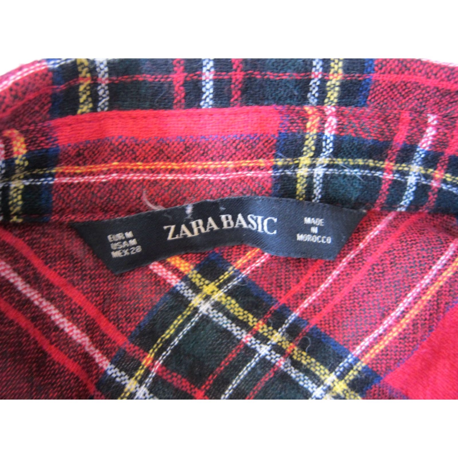 Zara Zara Basics Wool Blend Red Plaid Button Down 3/4 Sleeve Blouse M Womens Size M / US 6-8 / IT 42-44 - 4 Thumbnail