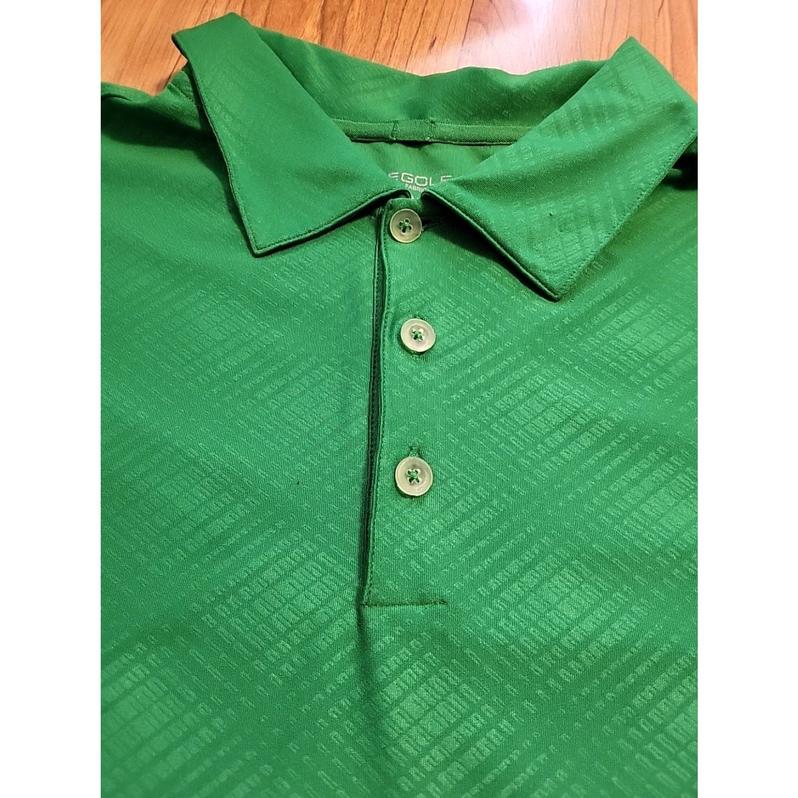 Nike Nike Polo Shirt XL Green Geometric Dri-Fit 48" Chest Short Sleeve Regular Mens EUC Size US XL / EU 56 / 4 - 2 Thumbnail