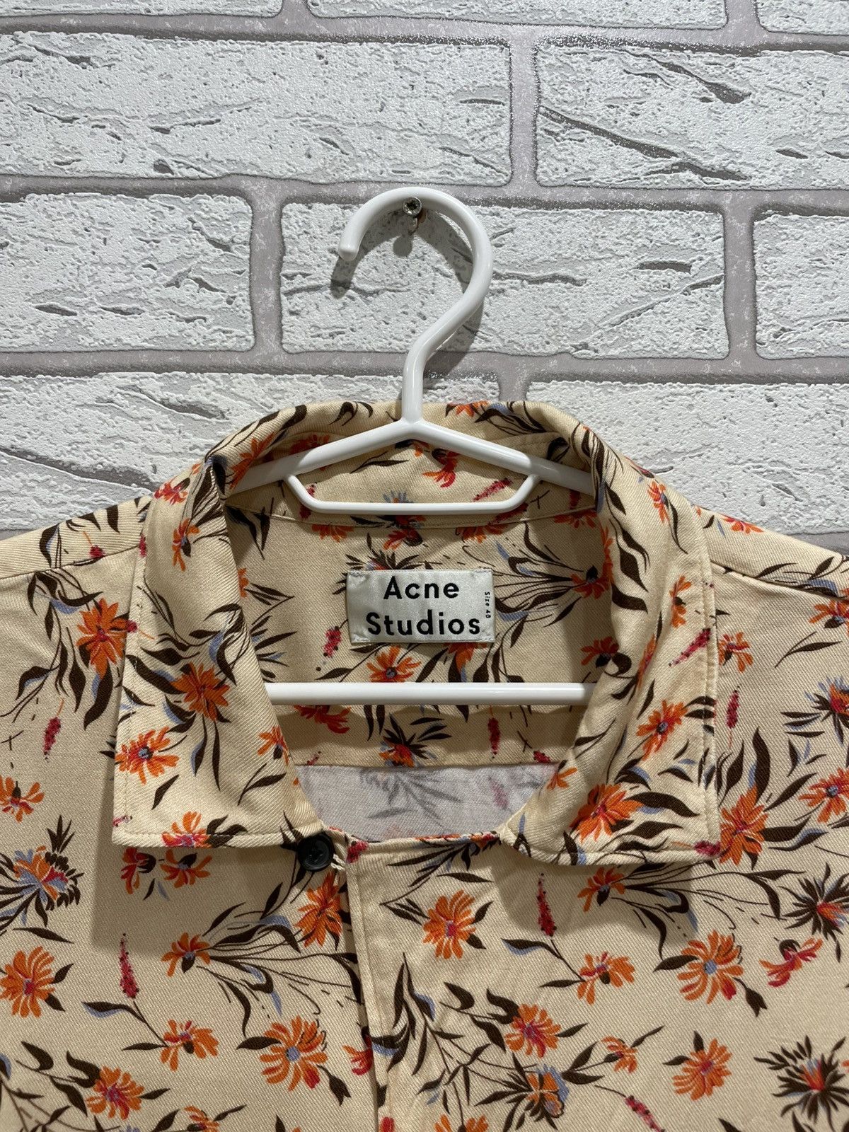 Acne Studios × Vintage Acne Studios - Simon Camp-Collar Floral-Print Twill Shirt Size US M / EU 48-50 / 2 - 3 Thumbnail