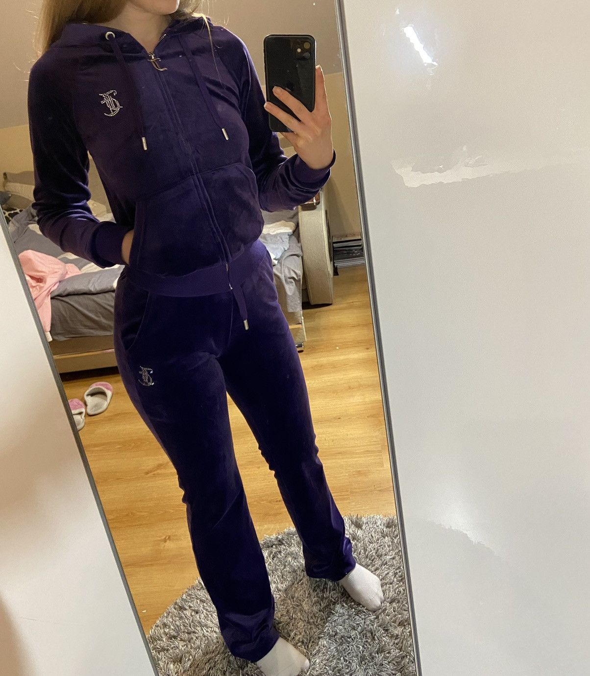 Juicy Couture × Vintage Vintage style y2k Juicy Couture velour tracksuit set velvet Size XXS / US 00 / IT 34 - 9 Thumbnail