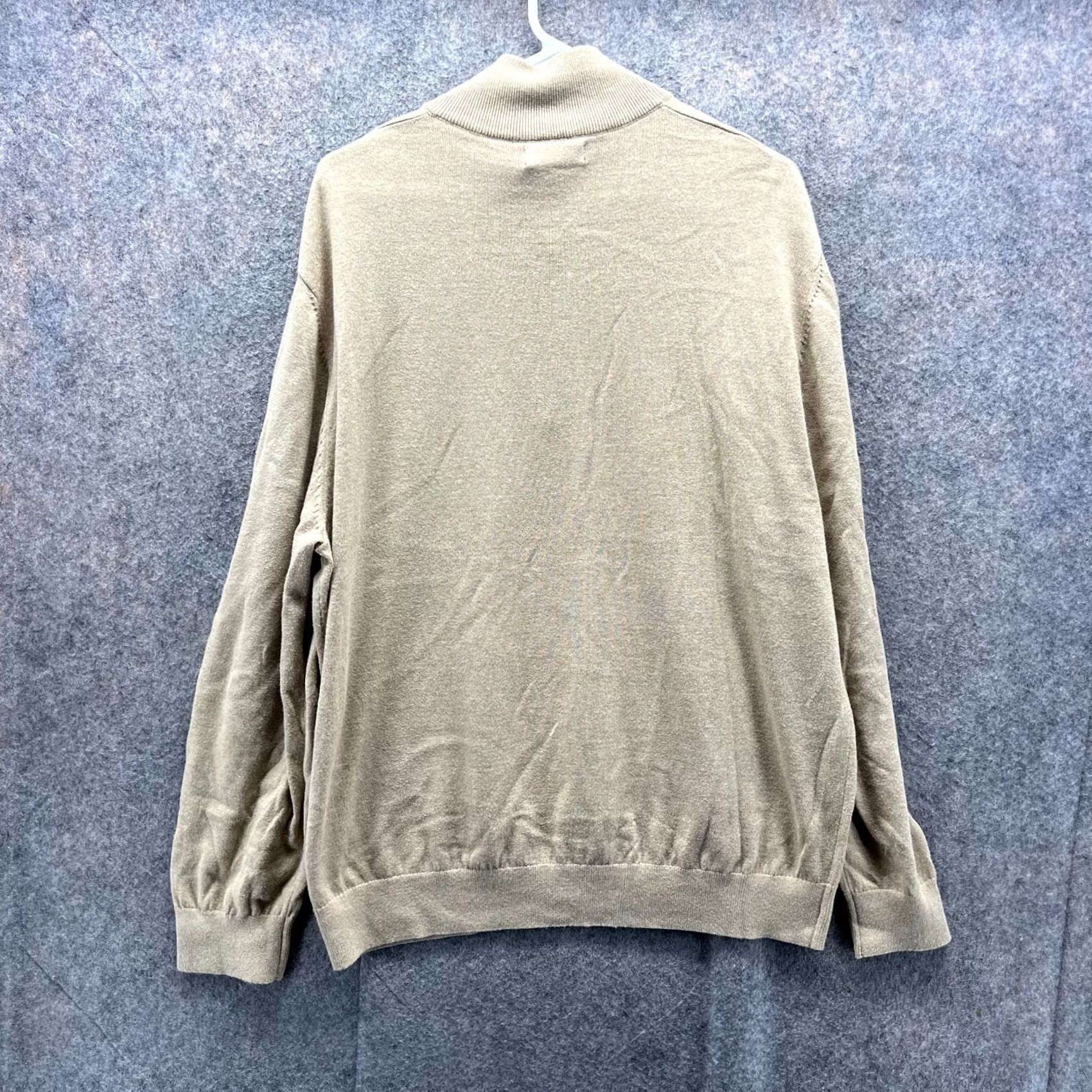 Nautica Nautica Sweater Mens XL Knit Pullover 1/4 Zip Mock Neck Beig e Tan Beige Size US XL / EU 56 / 4 - 2 Thumbnail