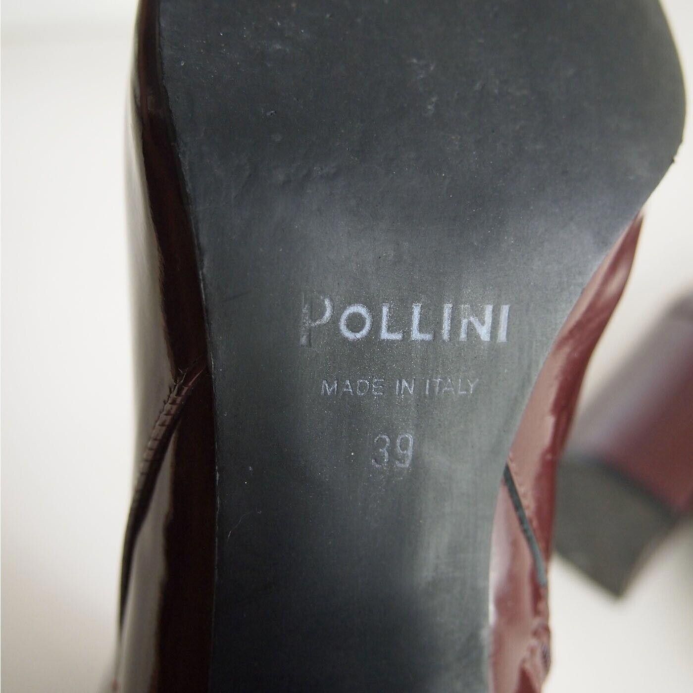 Pollini Pollini Boots Mid Heel Burgundy Patent Leather US 9 EU 39 Size US 9 / IT 39 - 8 Thumbnail