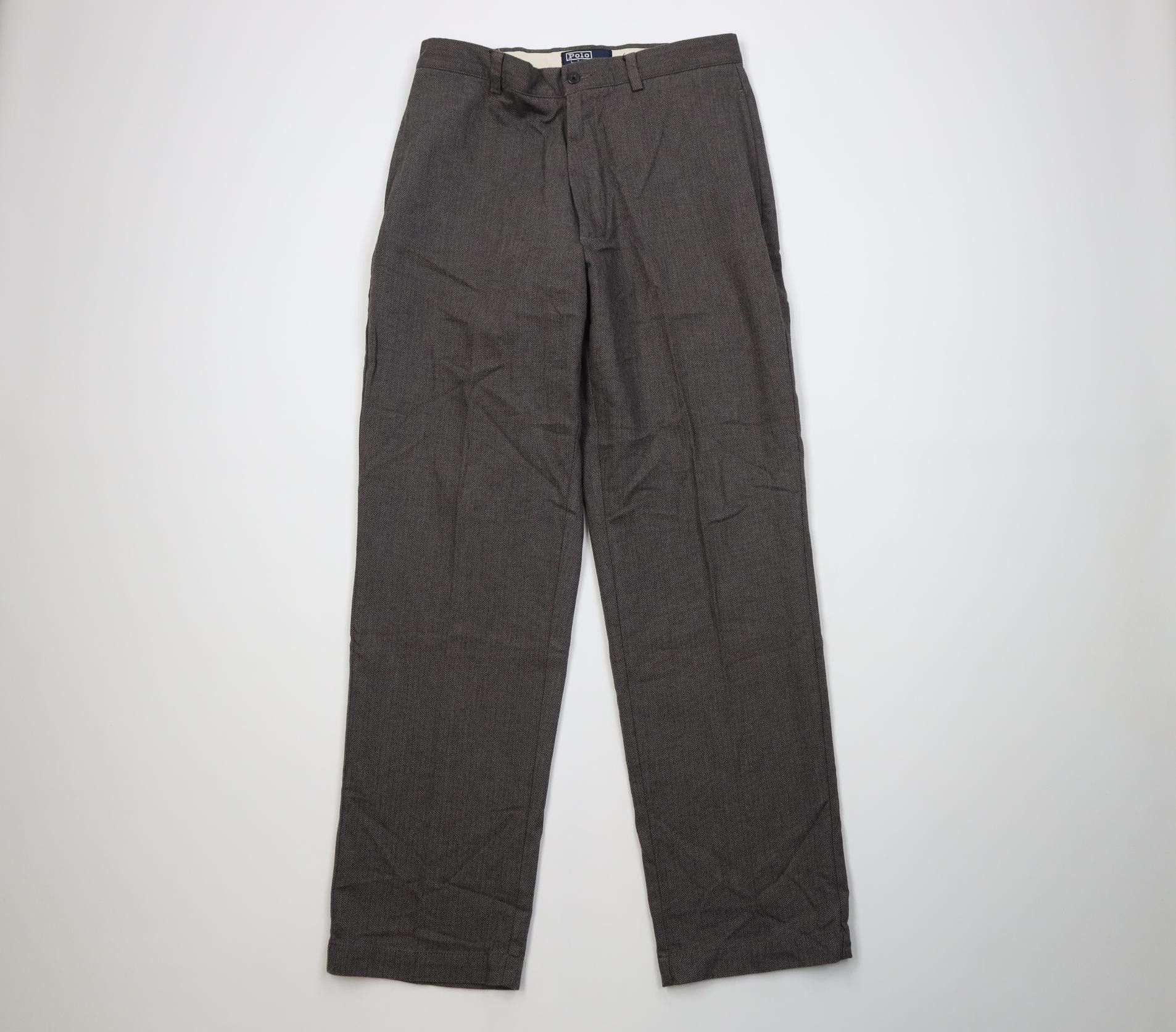 Polo Ralph Lauren Vintage 90s Ralph Lauren Herringbone Wide Leg Chino Pants Size US 32 / EU 48 - 1 Thumbnail