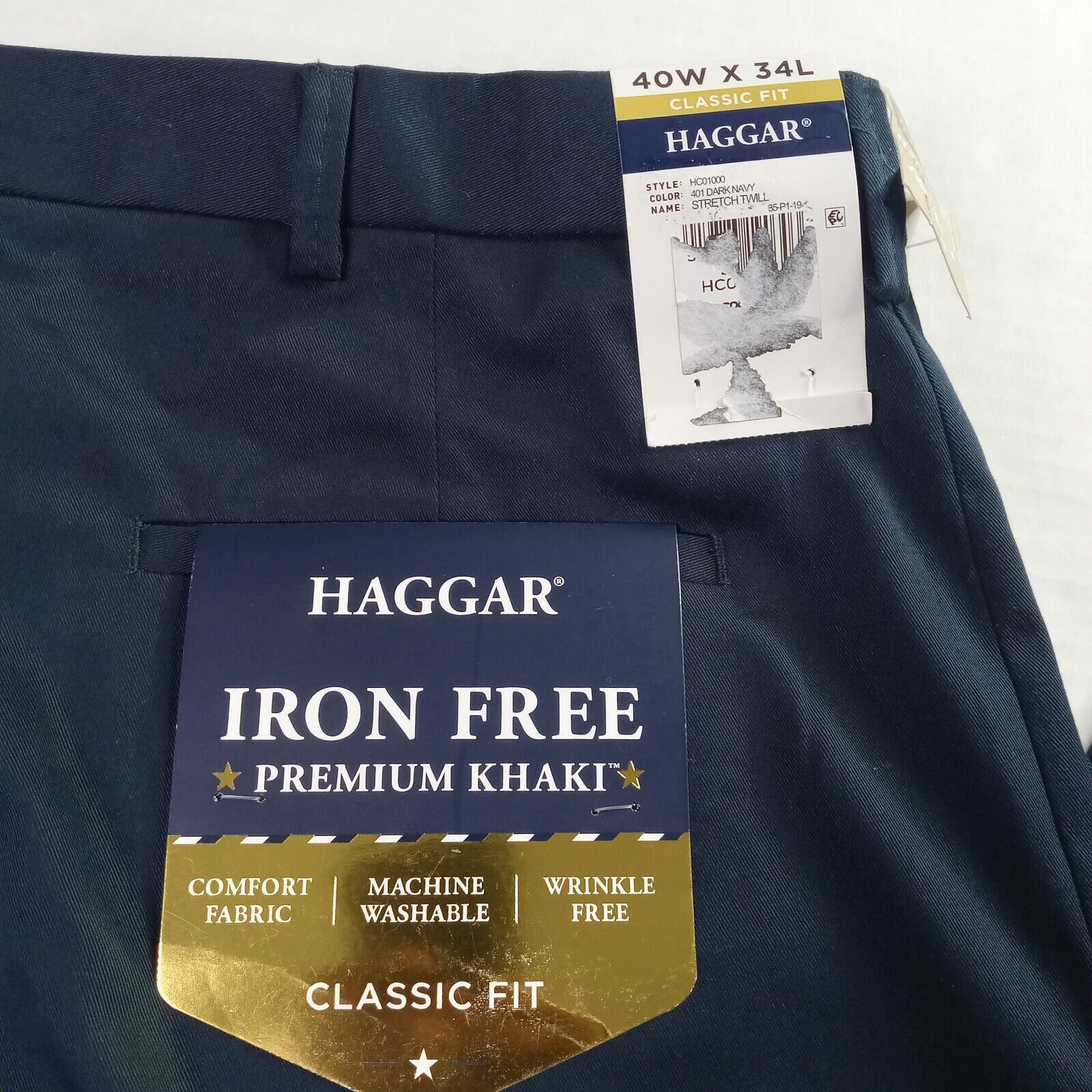 Haggar Haggar Premium Iron Free Khakis Men's 40x34 Blue Classic Fit Size US 40 / EU 56 - 2 Thumbnail