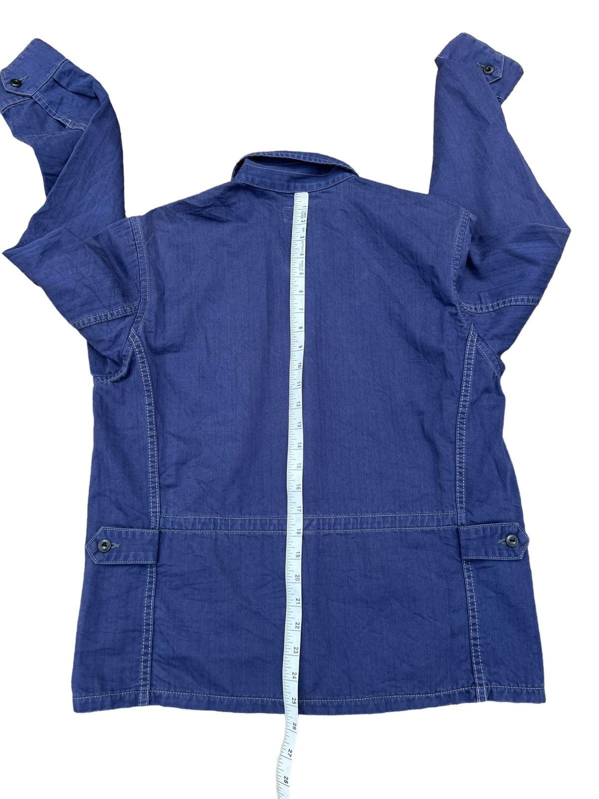 Indigo Two Moon Japan Herringbone Indigo Work Wear Jacket Size US L / EU 52-54 / 3 - 14 Thumbnail