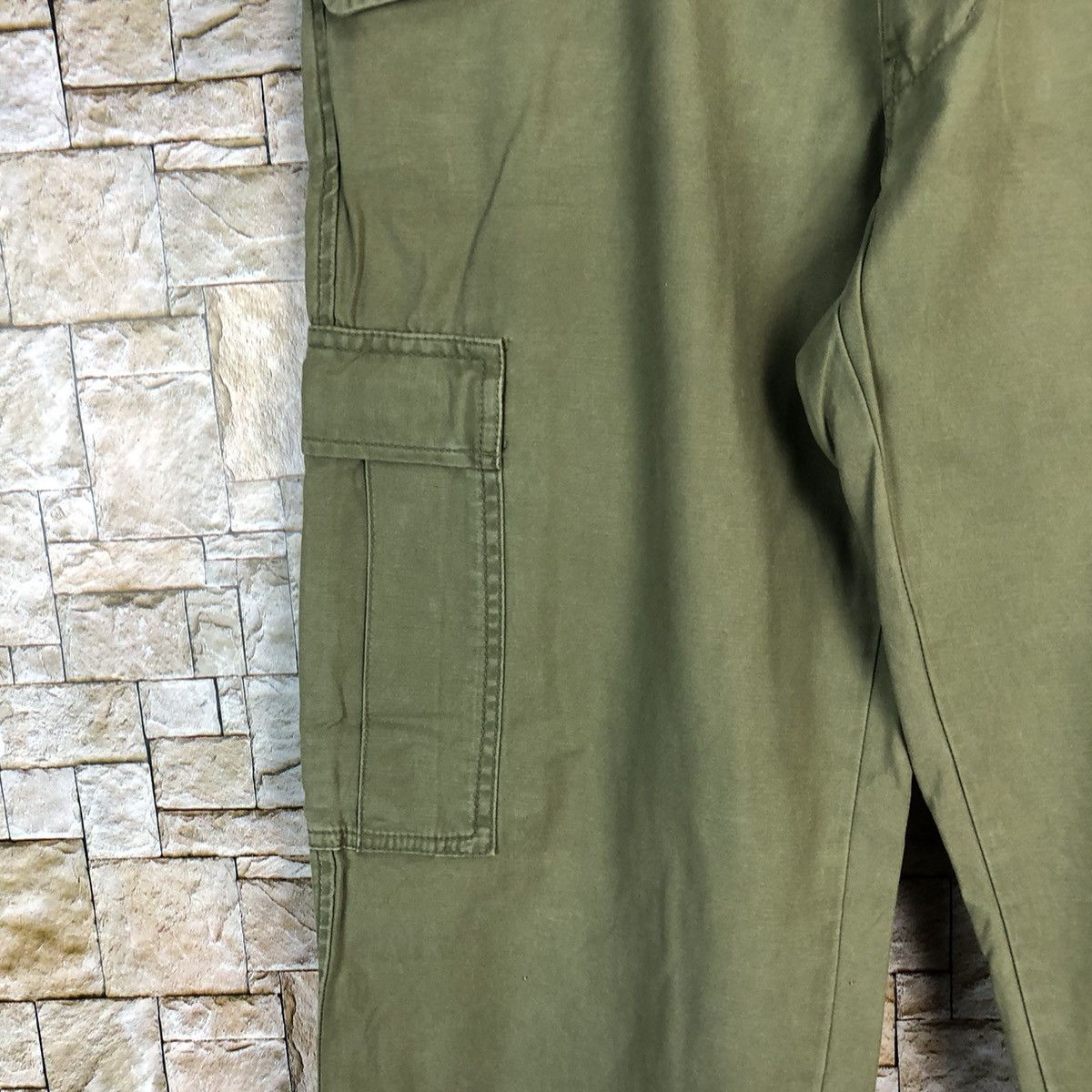 Japanese Brand Back Number Green Cargo Multipocket Pants #A734 Size US 31 - 9 Thumbnail