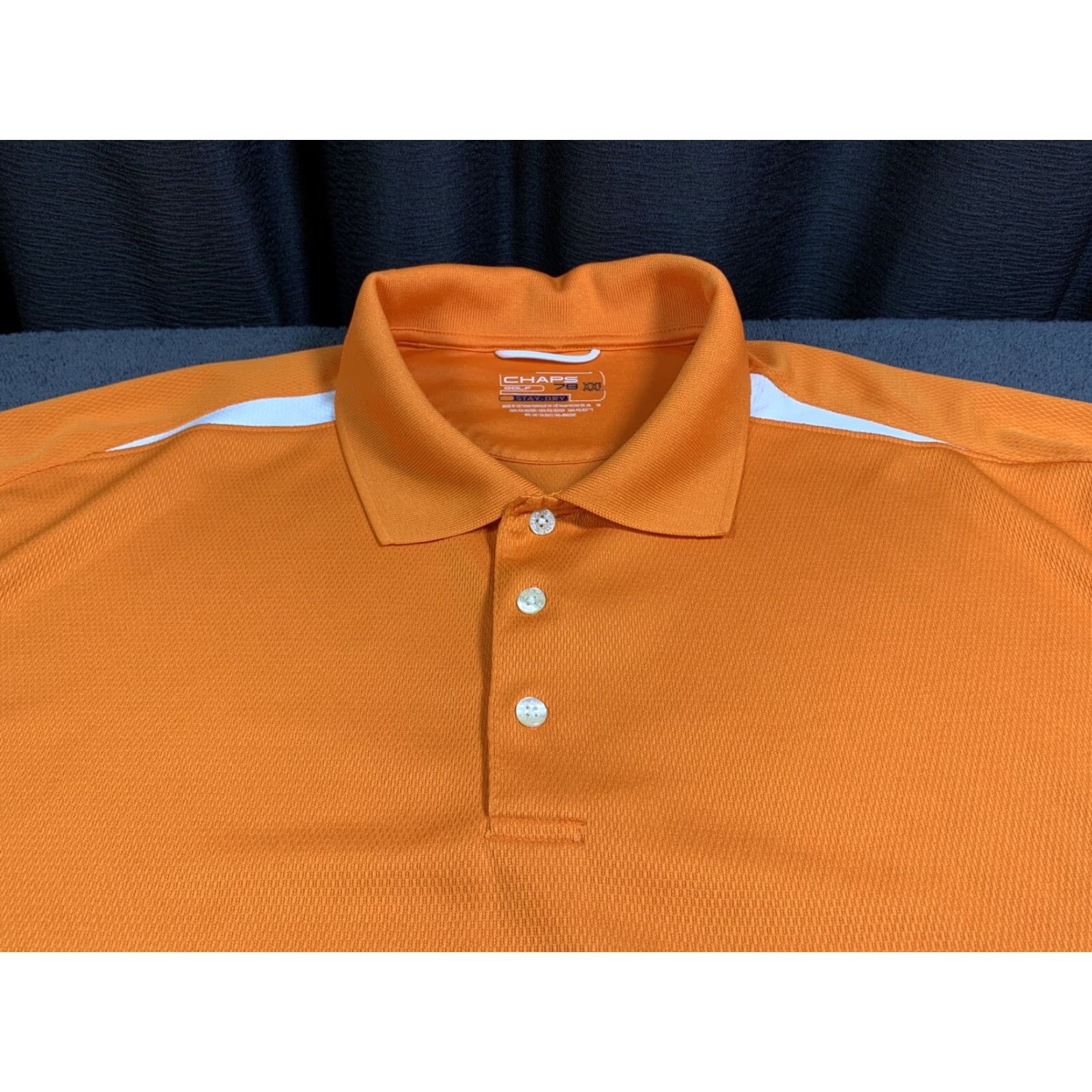 Chaps VINTAGE Chaps Golf Polo Shirt 2XL Men Stay Dry Orange White Activewear Size US XXL / EU 58 / 5 - 4 Thumbnail