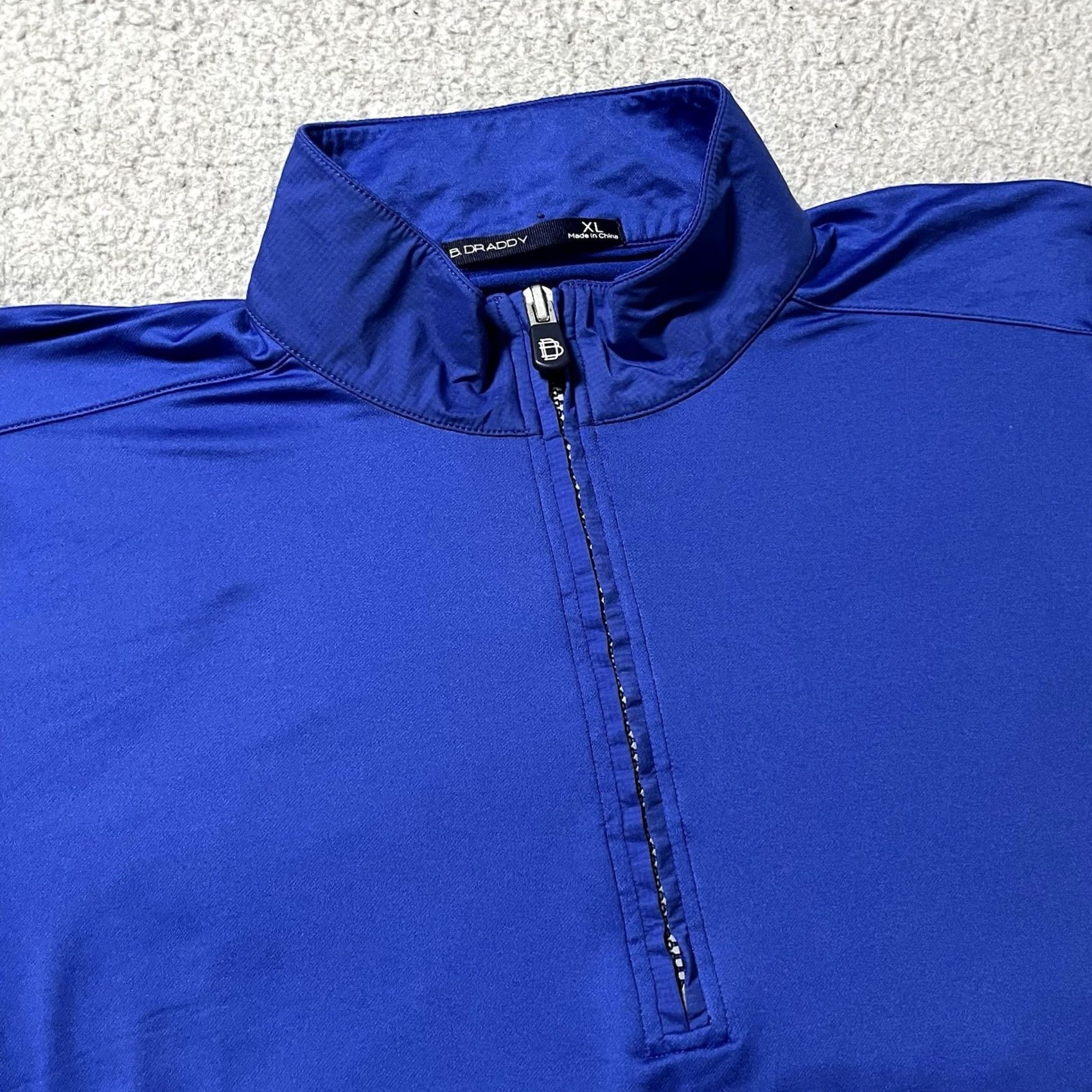 Vintage B. Draddy 1/4 Zip Pullover Mens XL Performance Golf Stretch Pocket Long Sleeve Blue Size US XL / EU 56 / 4 - 7 Thumbnail