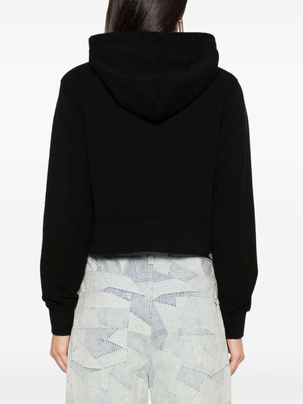 Palm Angels o1s22i1n0824 Monogram Cropped Hoodie in Black Size M / US 6-8 / IT 42-44 - 3 Thumbnail