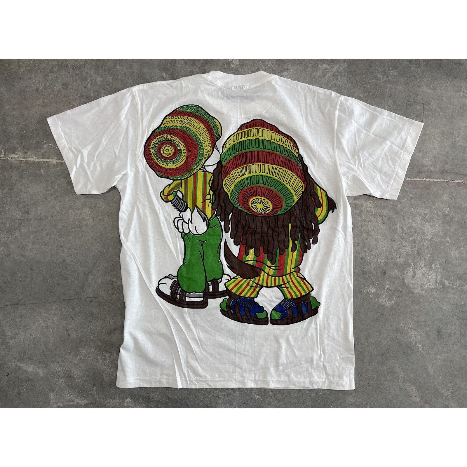 Vintage VTG 90s TAZ BUGS BUNNY RASTA JAMAICAN DOUBLE SIDED SHIRT WHI Size US XL / EU 56 / 4 - 5 Thumbnail