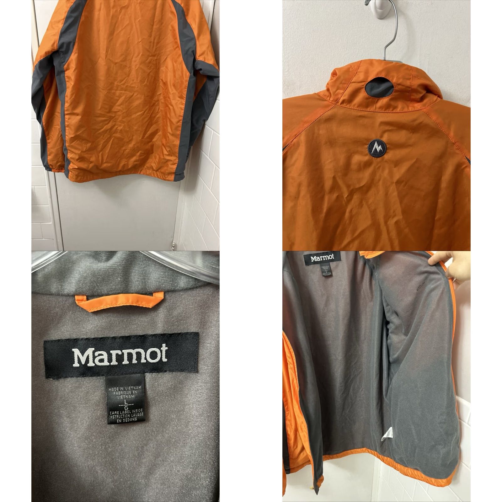Marmot Marmot Jacket Mens Large Orange Grey Full Zip Windbreaker Fleece Lined Size US L / EU 52-54 / 3 - 8 Thumbnail