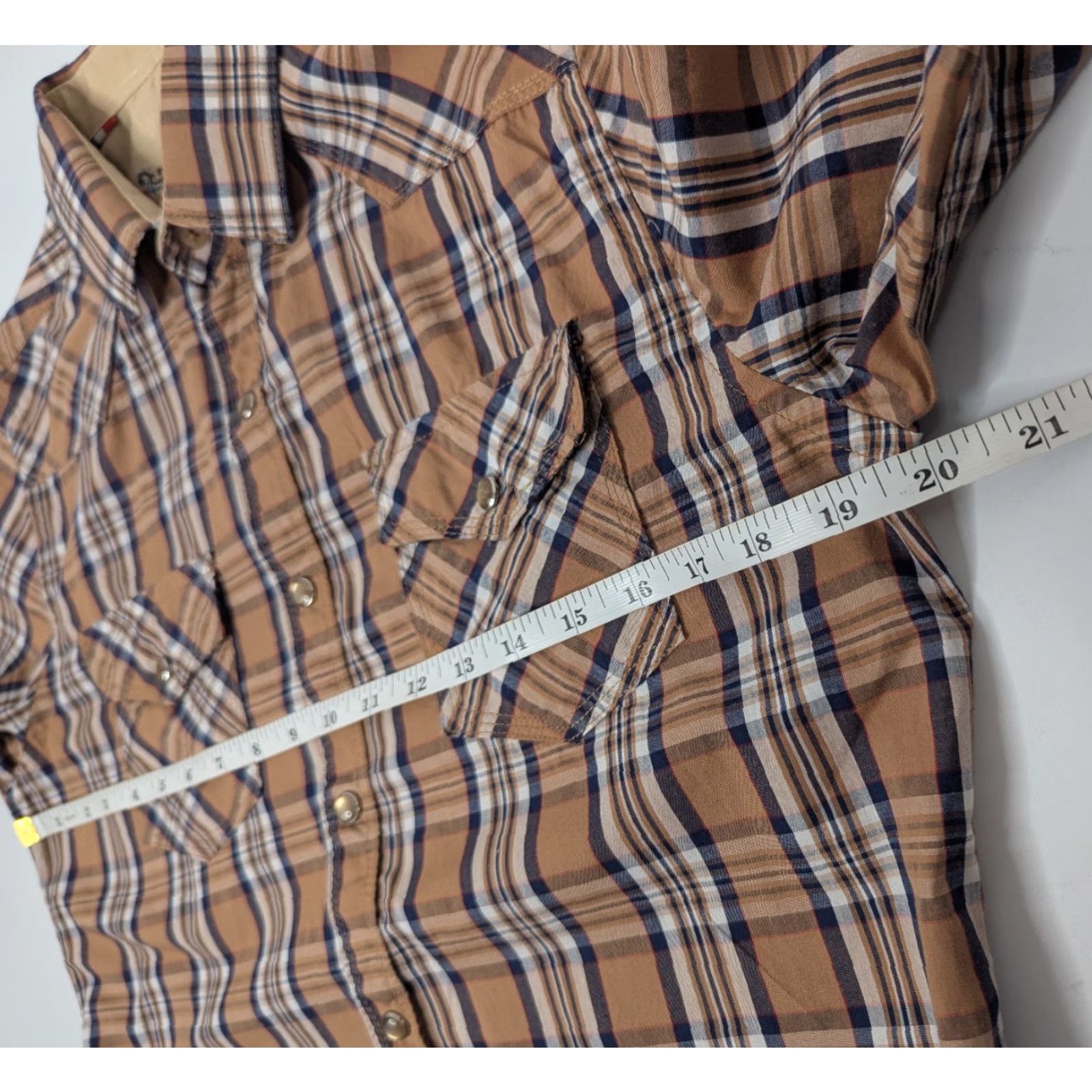 Vintage Moy Ferreti Plaid Shirt Button-Up Cowboys Mens Size S Brown Cotton Long Sleeve Pearl Snap Size US S / EU 44-46 / 1 - 6 Thumbnail
