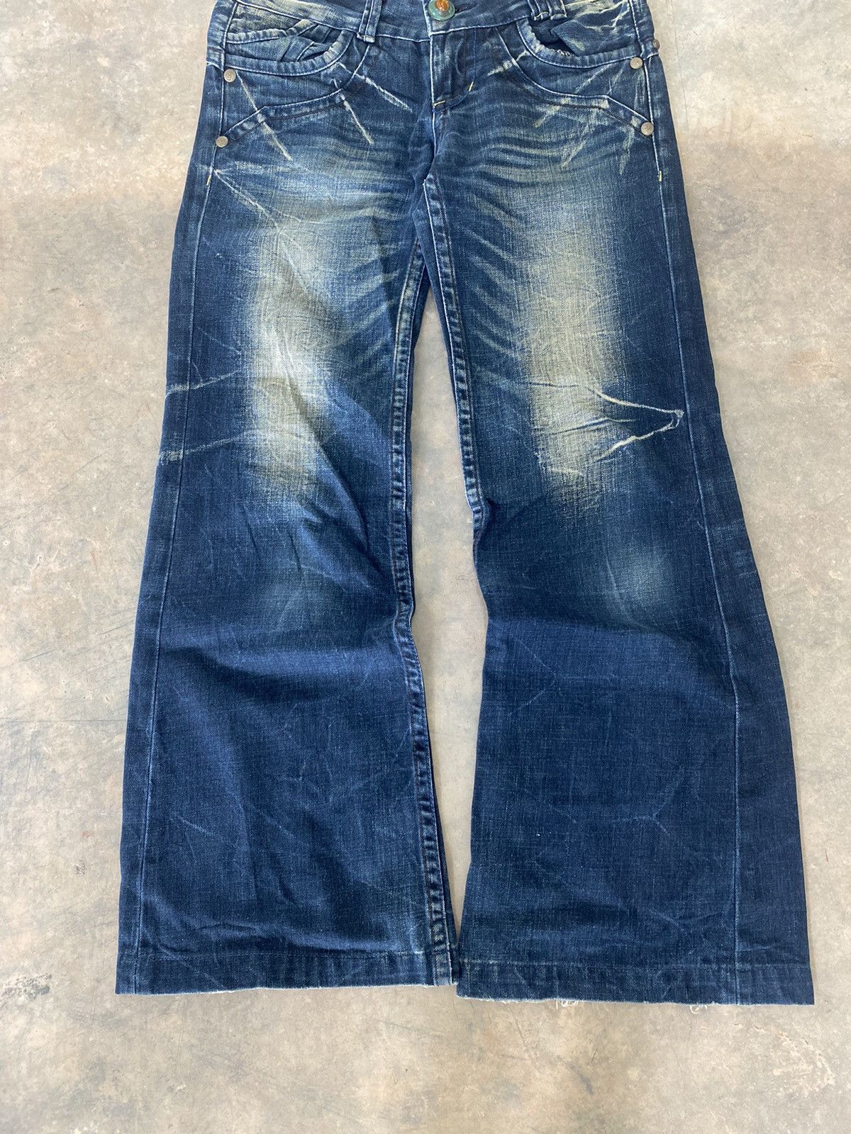 Hysteric Glamour Sick☠️ Riobera Jeans Flare Mud Wash Punk Grunge Lgb Size US 31 - 2 Thumbnail