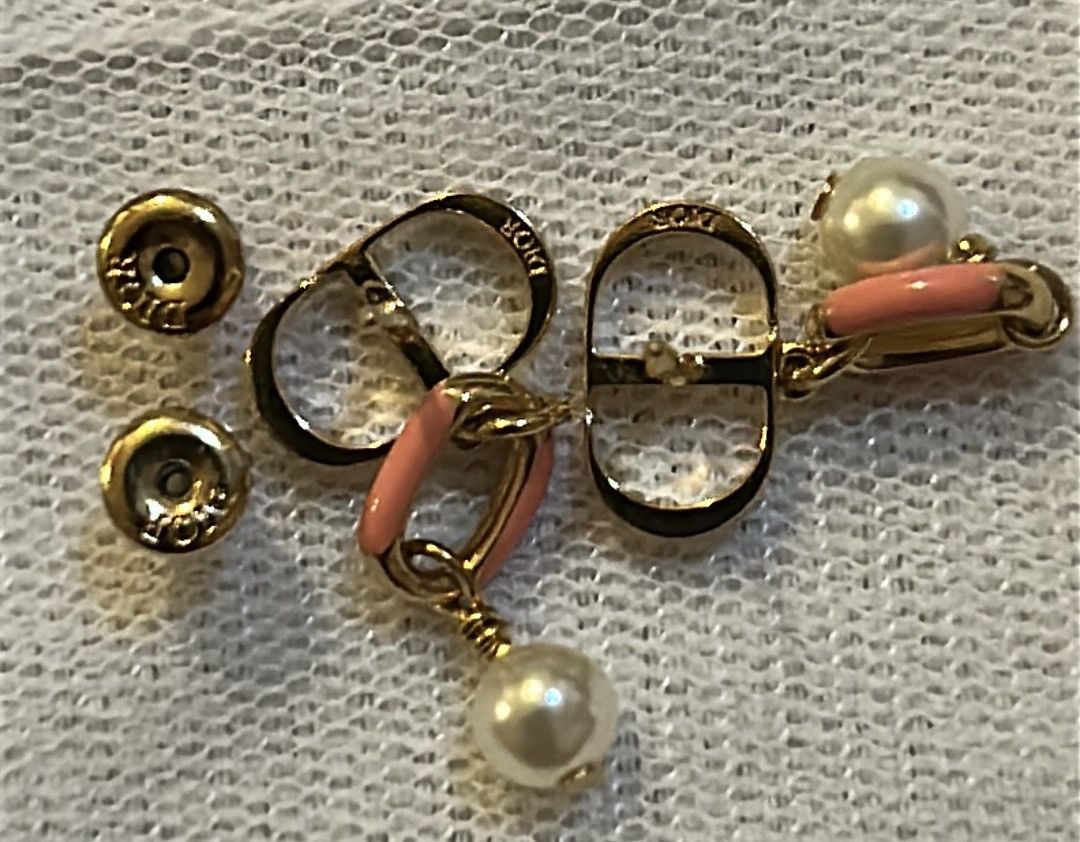 Dior Dior Dioriviera Petit CD Earrings Gold/Coral Size ONE SIZE - 5 Thumbnail