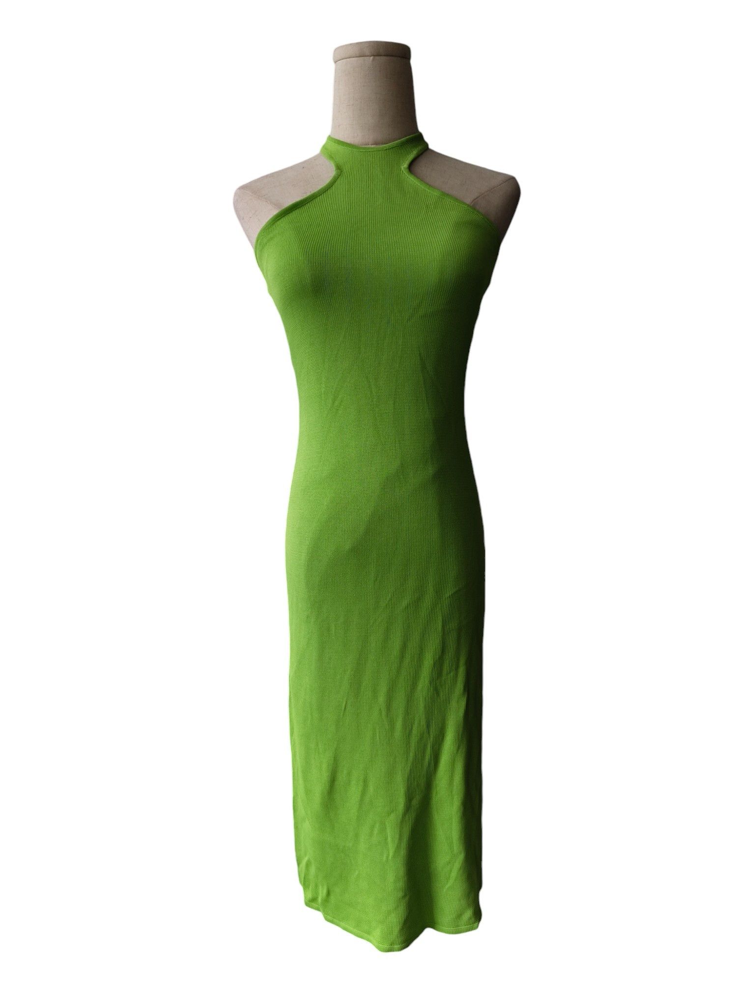 Ralph Lauren Neon Green Halter Neck Knit Dress Size XS / US 0-2 / IT 36-38 - 1 Thumbnail