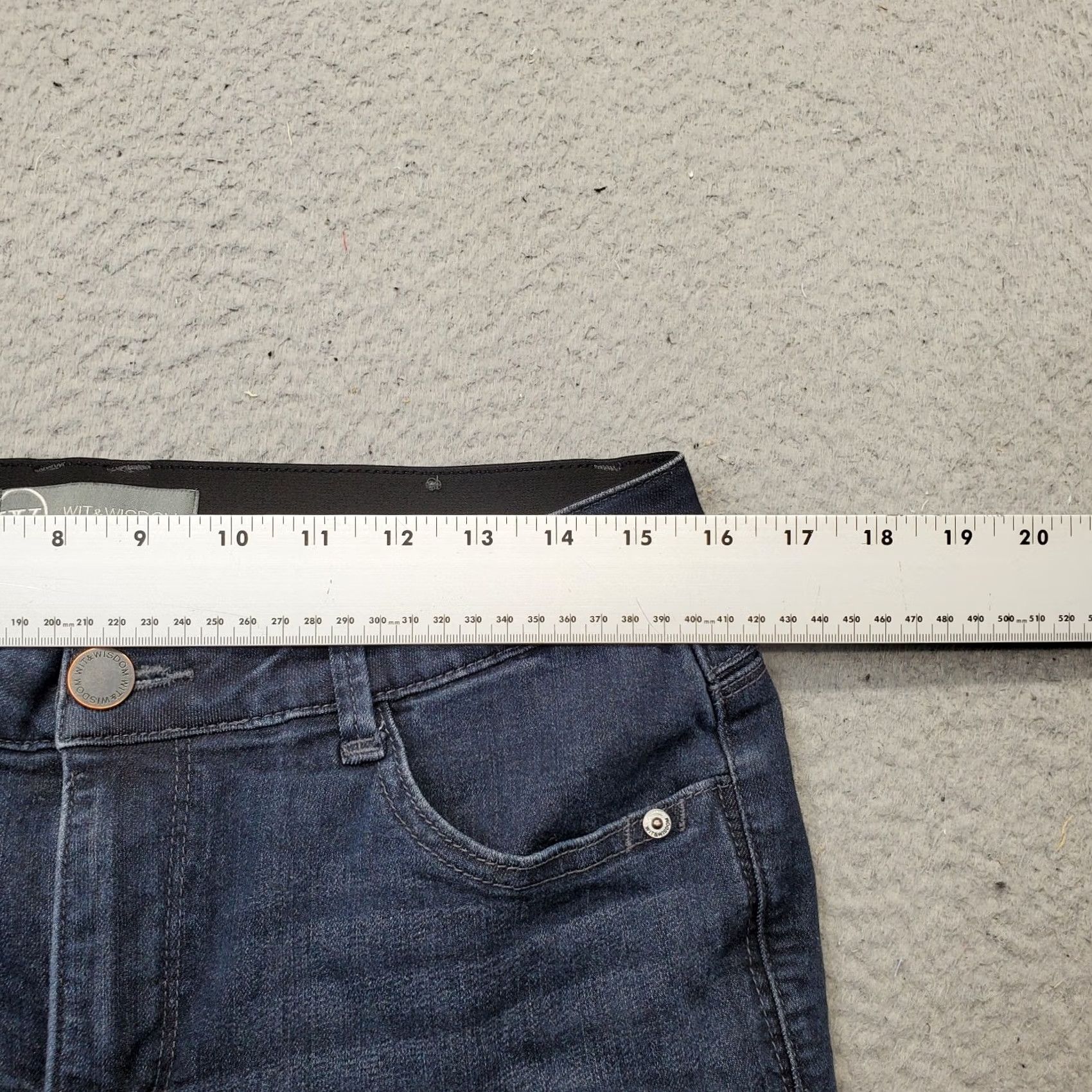 Vintage Wit & Wisdom Jeans Womens Bootcut 10 Blue Denim Slim Fit Elastic Band L157BBEA Size 32" / US 10 / IT 46 - 6 Thumbnail