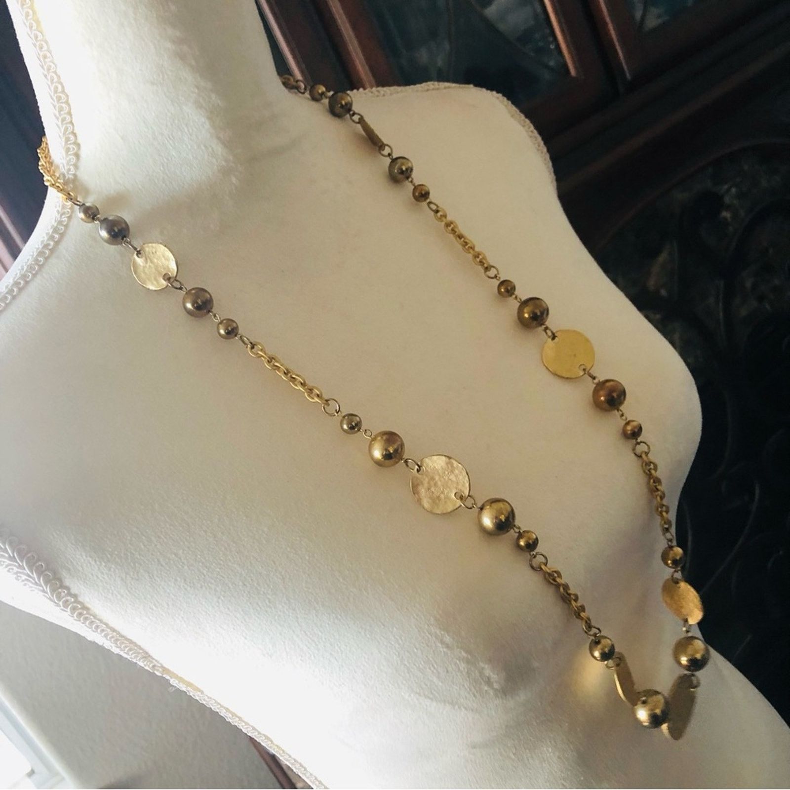 Vintage Vintage 90s gold plated ball and disc necklace Size ONE SIZE - 3 Thumbnail