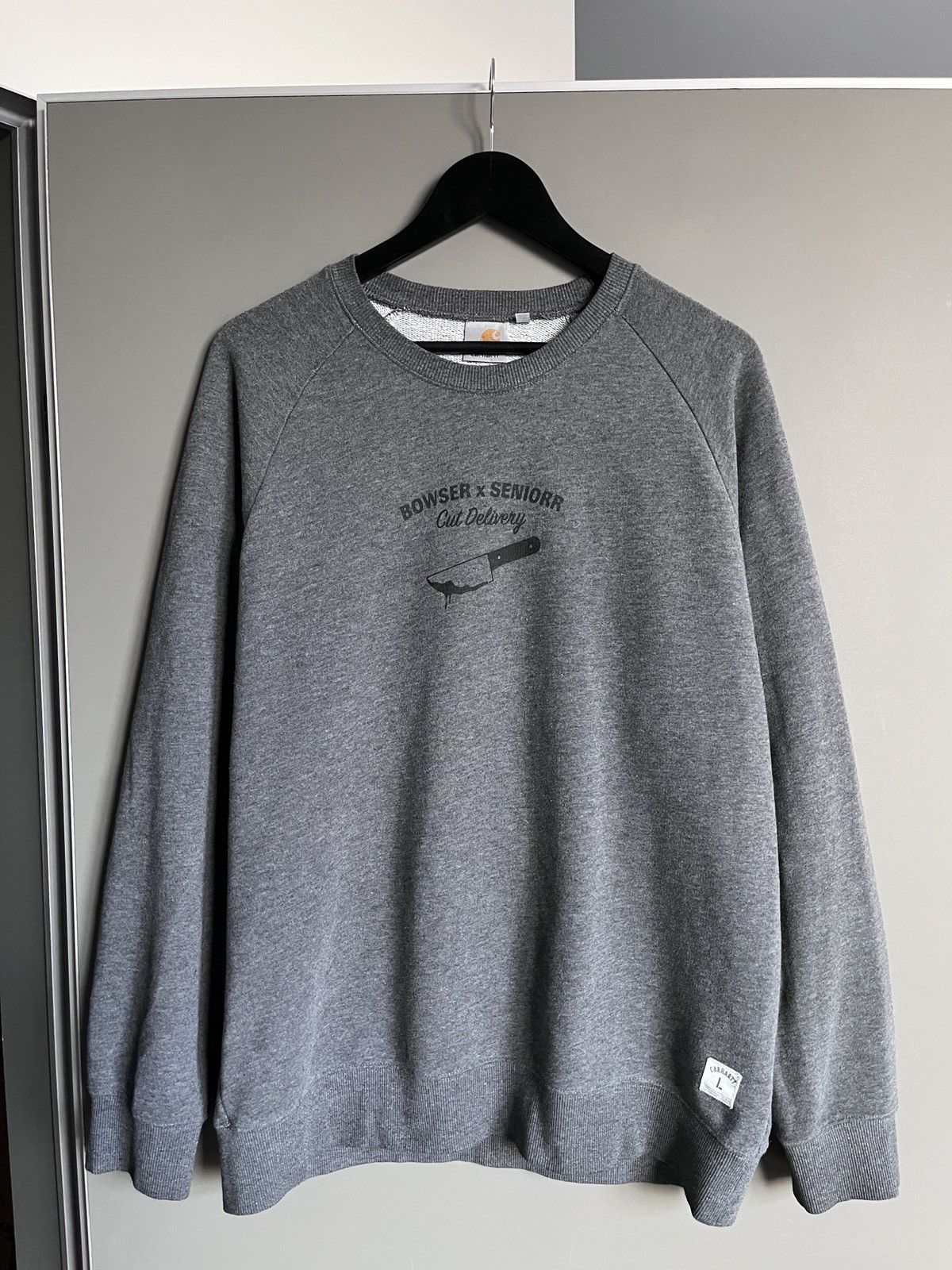 Carhartt Carhartt Gray Simple Minimalistic Butcher Sweatshirt Size US L / EU 52-54 / 3 - 1 Thumbnail