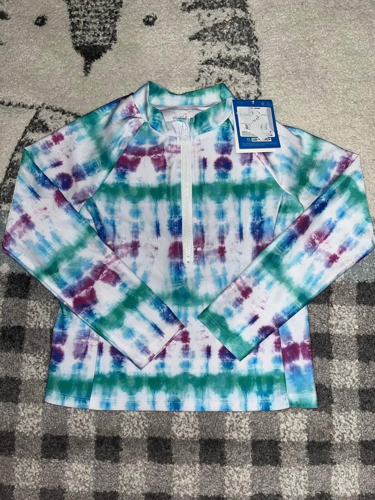 Other DSG Girls XS Rash Guard Tie Dye Swim Top NWT Size ONE SIZE - 1 Thumbnail