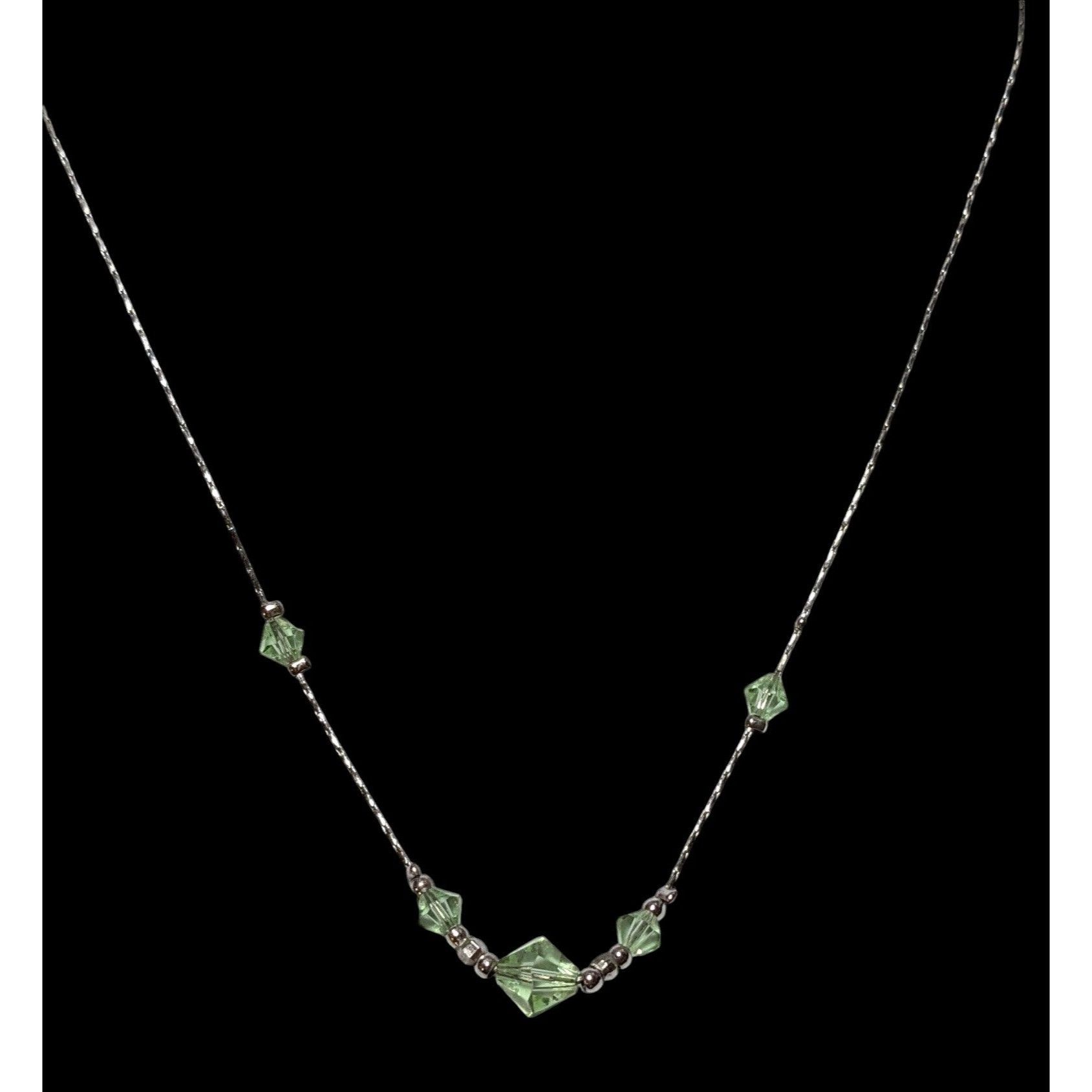 Other Minimalist Green And Silver Beaded Necklace Size ONE SIZE - 3 Thumbnail