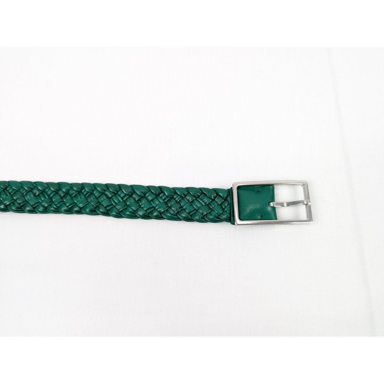 Bottega Veneta o1rshd1 Size: M/ Intreccio Paper Belt in Racing Green/Silver Size ONE SIZE - 7 Thumbnail