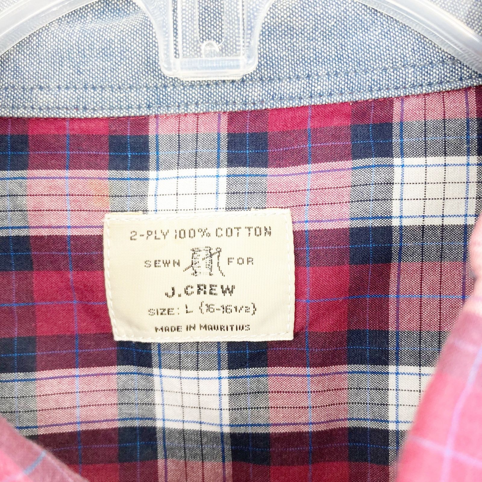 J.Crew J. Crew Red White Black Plaid Long Sleeve Button Down Sz L Size US L / EU 52-54 / 3 - 2 Thumbnail