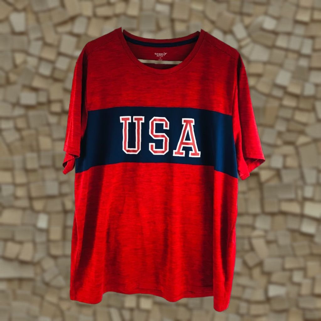 Old Navy Old Navy Active T-Shirt Men XXL Red Blue Go Dry Patriotic USA Short Sleeve Shirt Mens XXL Red Patriotic USA Short Sleeve Old Navy Active T-Shirt Size US XXL / EU 58 / 5 - 1 Thumbnail