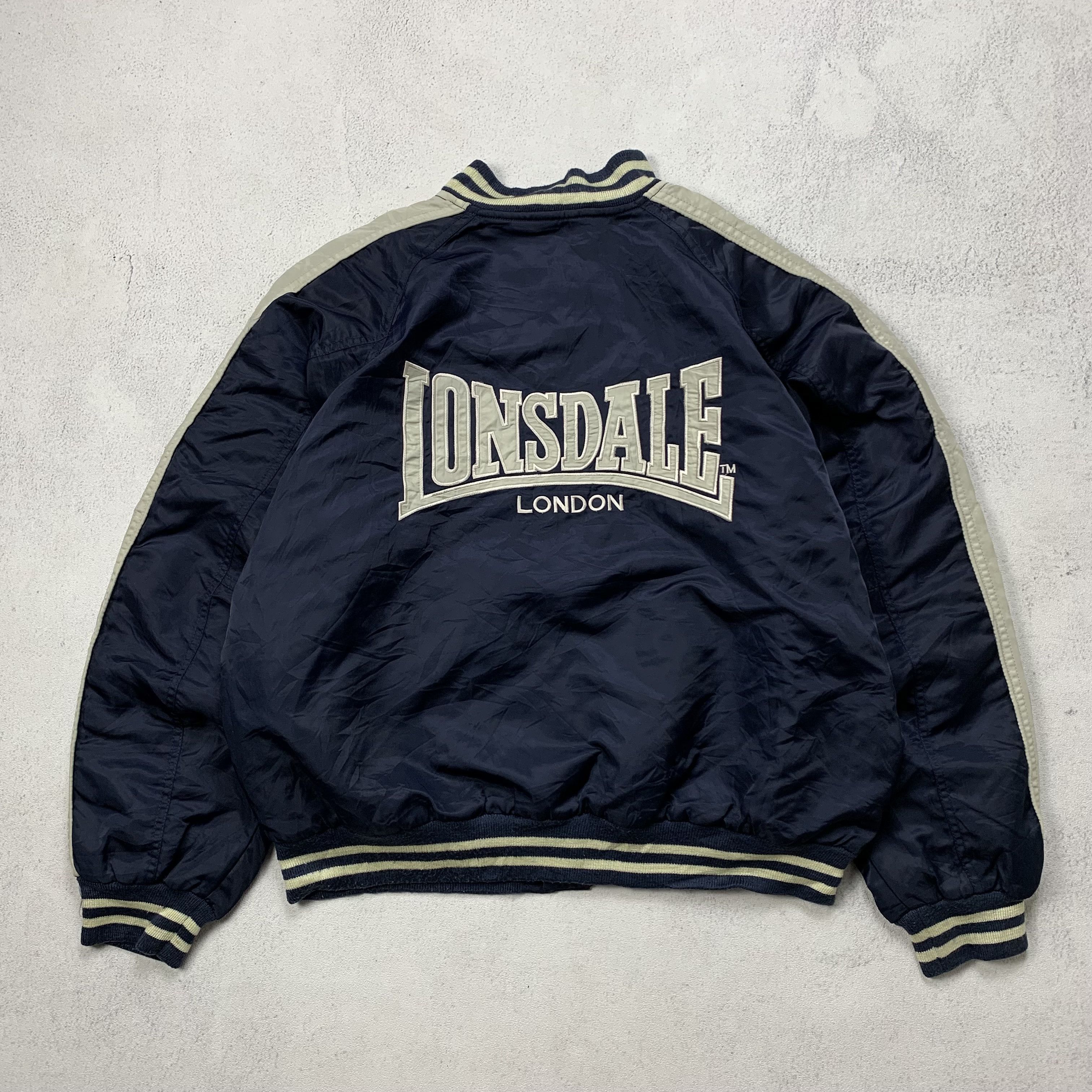 image of Lonsdale London Varsity Jacket in Navy, Men's (Size Large)