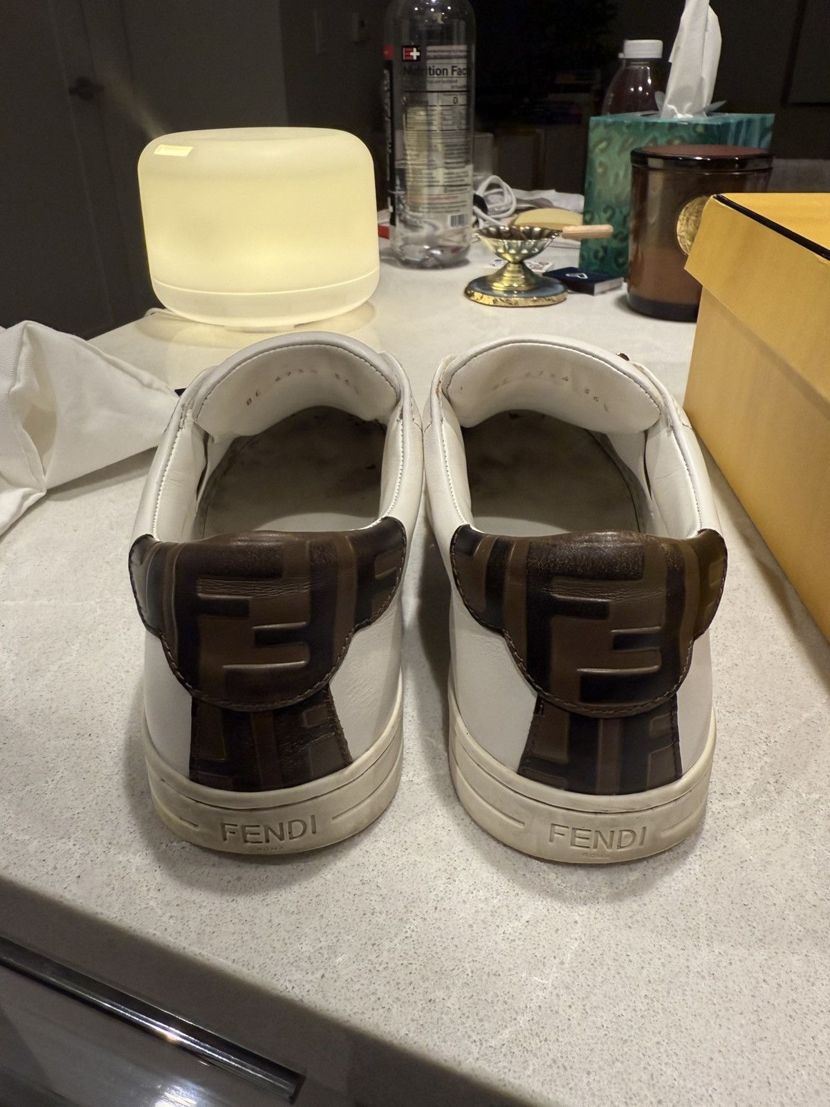 Fendi Fendi Vitello FF Embossed Womens Slip On Sneakers Size US 6.5 / IT 36.5 - 6 Thumbnail