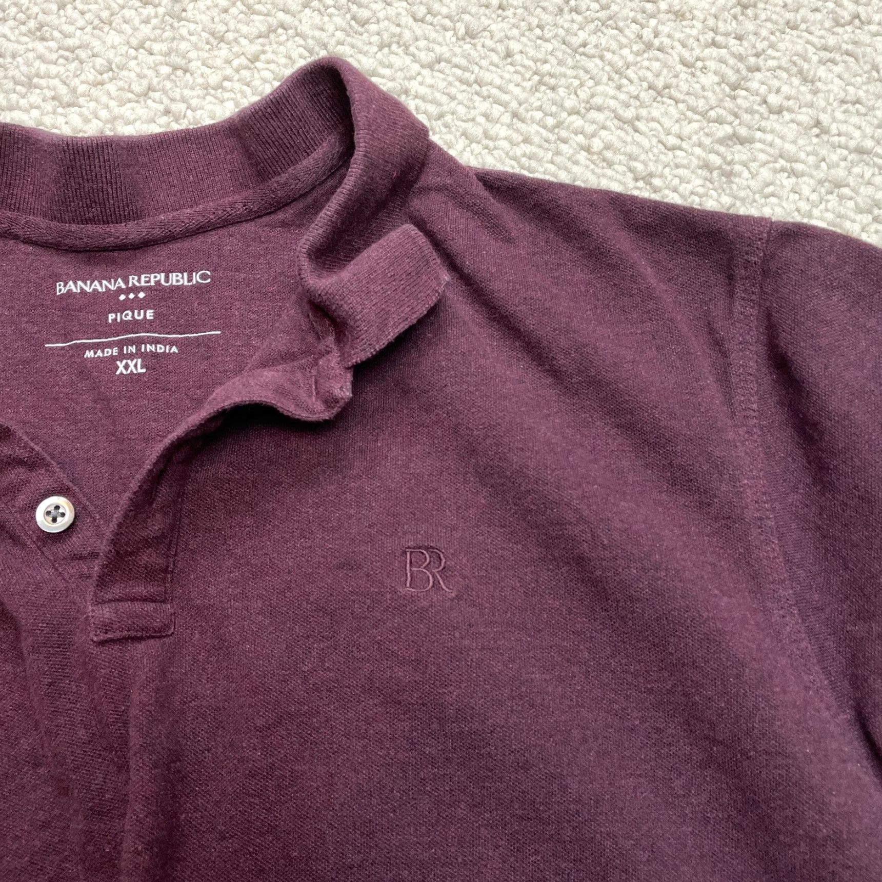 Banana Republic VINTAGE Banana Republic Polo Shirt Mens 2XL Burgundy Red Golf Monogram Shirt Size US XXL / EU 58 / 5 - 4 Thumbnail