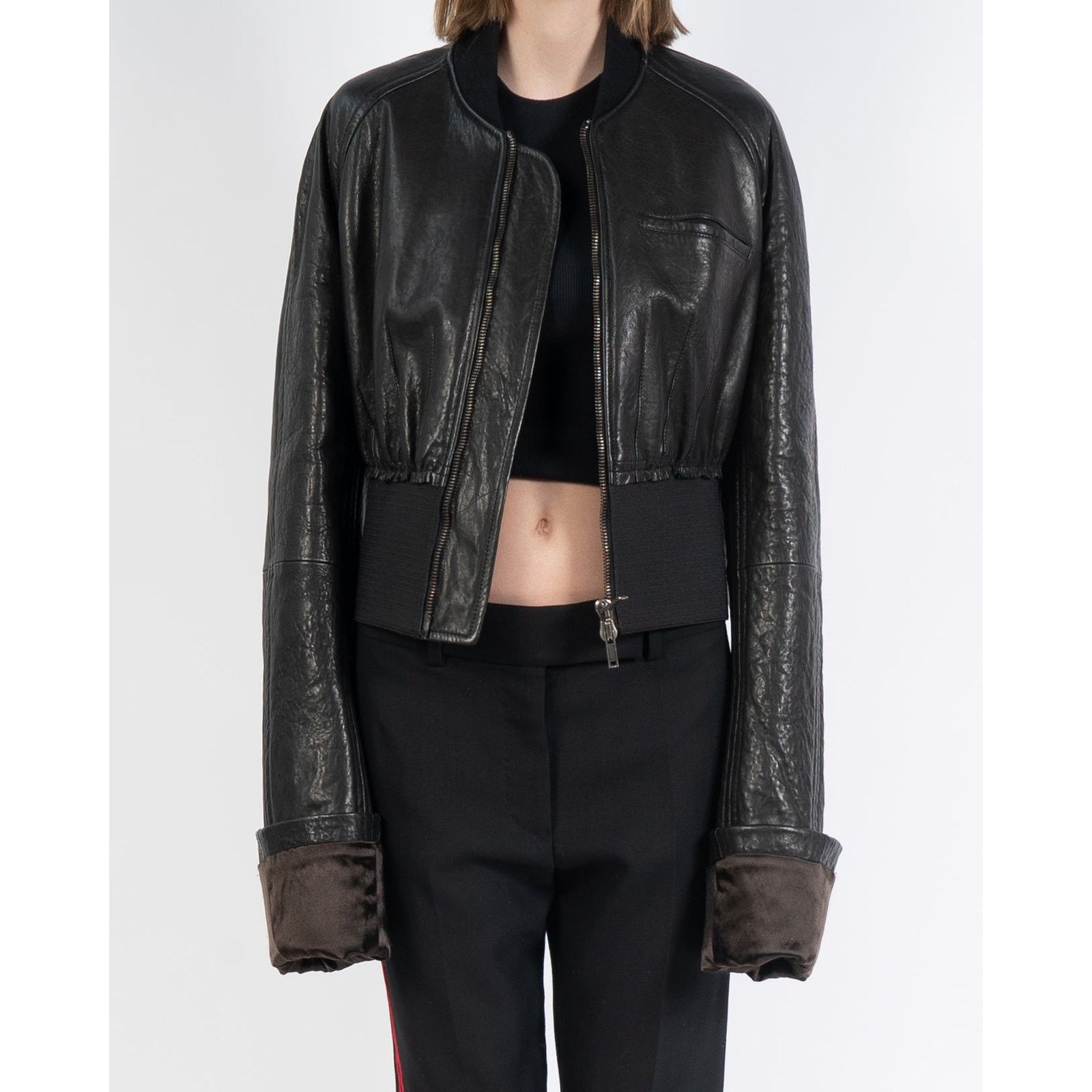 Haider Ackermann FW15 Oversized Sleeves Bomber in Black Leather Size S / US 4 / IT 40 - 4 Thumbnail
