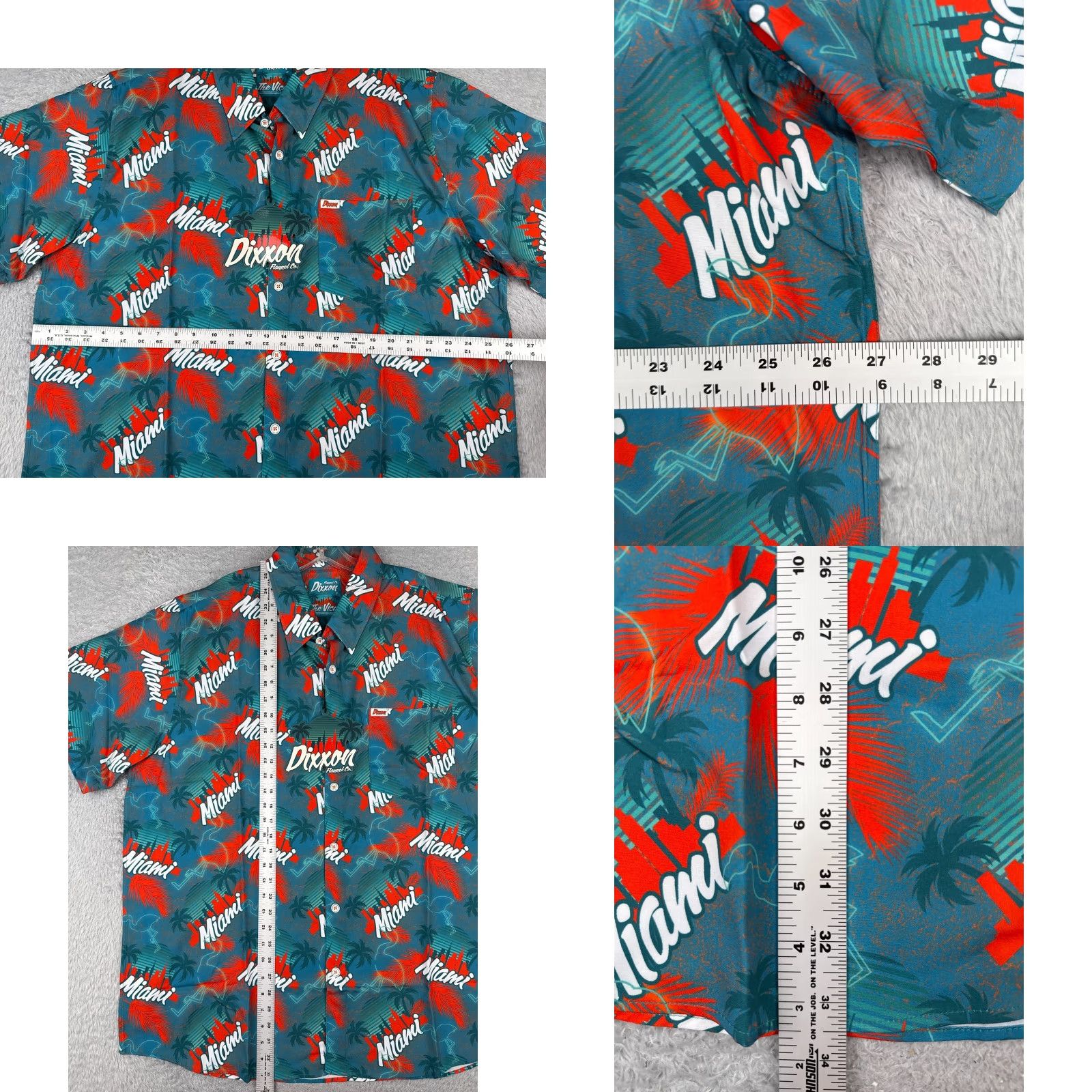Vintage Dixxon Party Shirt Men 2XL Blue Red The Vice Miami Flamingo Floral Short Sleeve Button-Up Hawaiian 90s Printed Mens Size US XXL / EU 58 / 5 - 8 Thumbnail