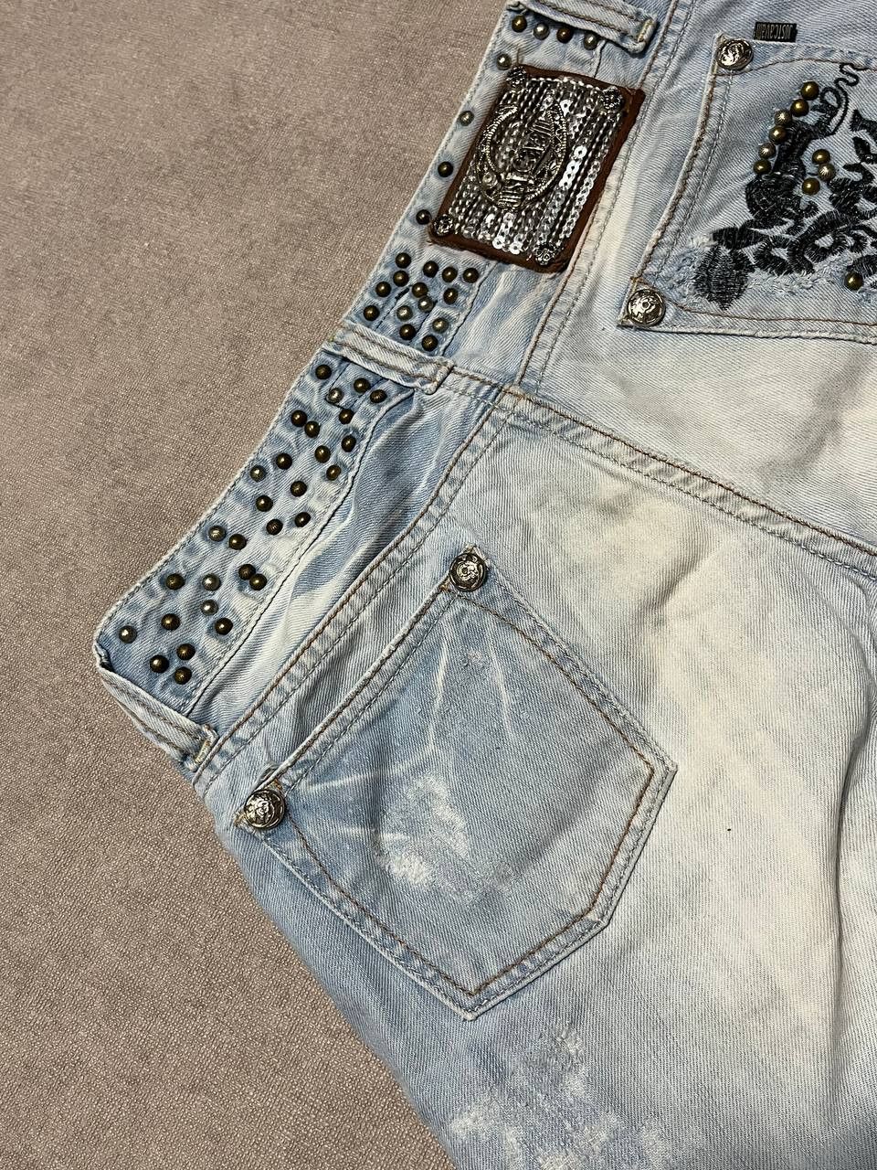 Just Cavalli Roberto Just Cavalli Women`s Short Denim Logo Print Size 26" / US 2 / IT 38 - 10 Thumbnail
