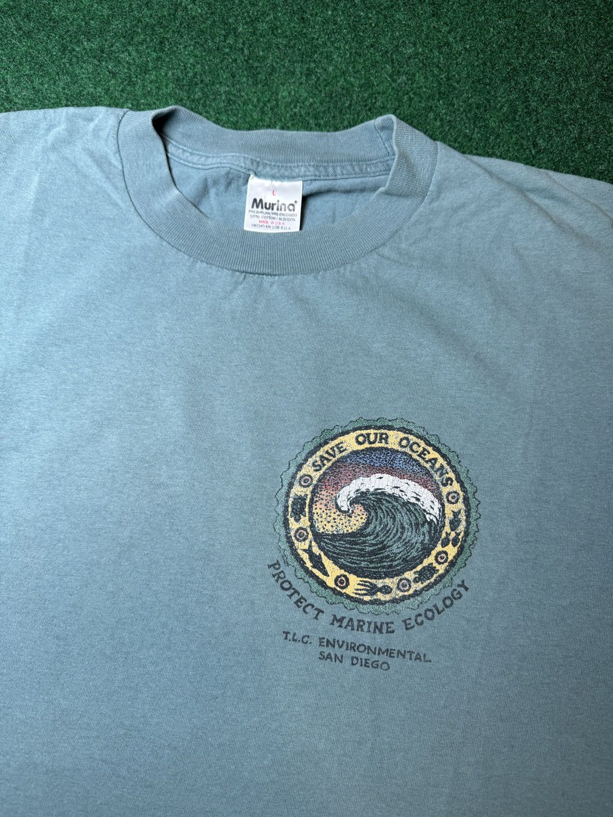 Vintage Vintage 90s Save Our Ocean Environmental Ecology T Shirt Size US L / EU 52-54 / 3 - 4 Thumbnail