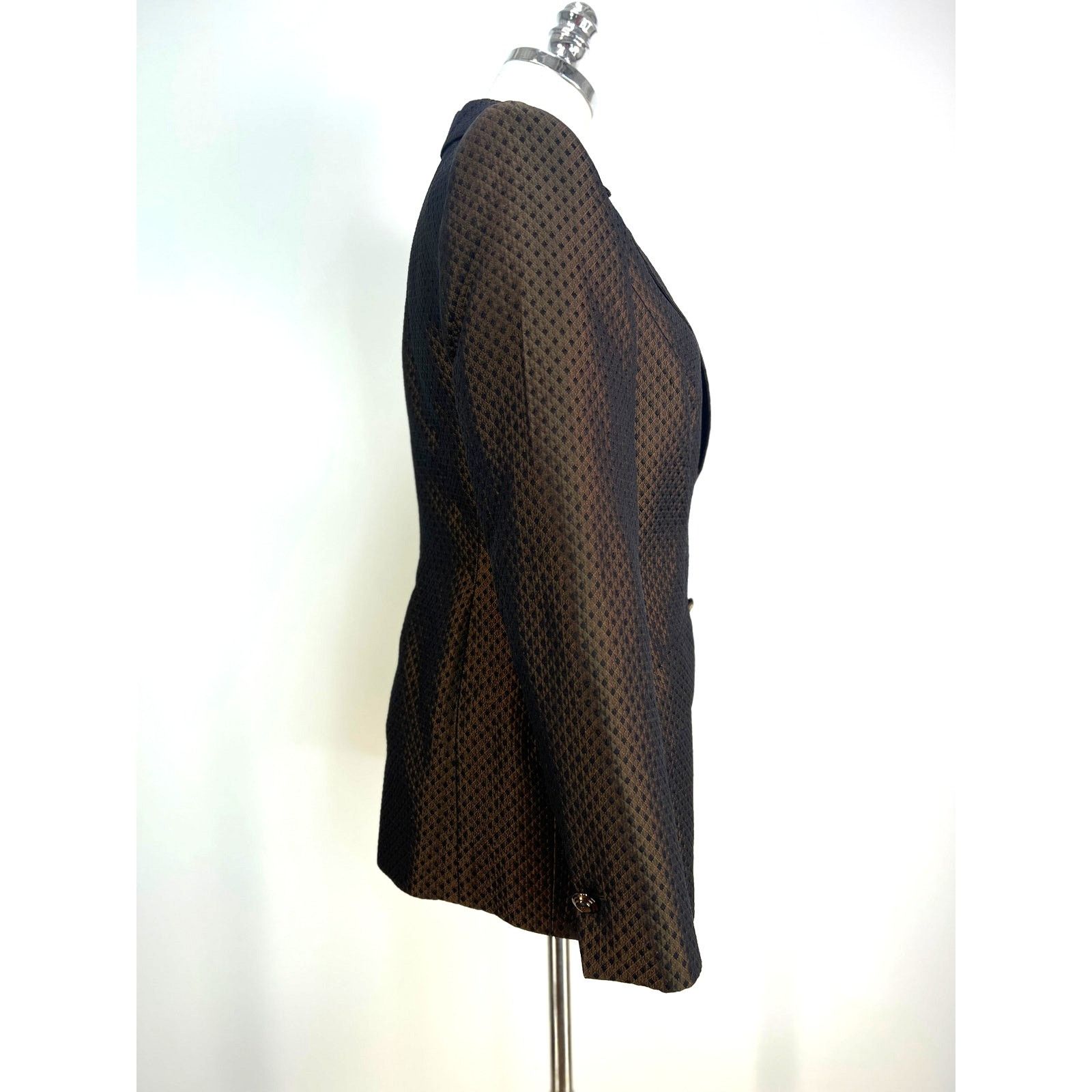 Escada Escada Silk & Wool Blazer Brown Diamond Quilt Size S / US 4 / IT 40 - 7 Thumbnail