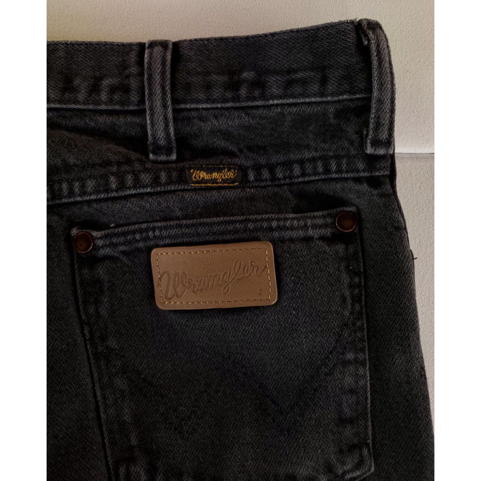 Wrangler VINTAGE Wrangler Jeans Black Made USA 90s 34x38 33x36 Actual Straight Mens 36 Inseam Size US 33 - 4 Thumbnail