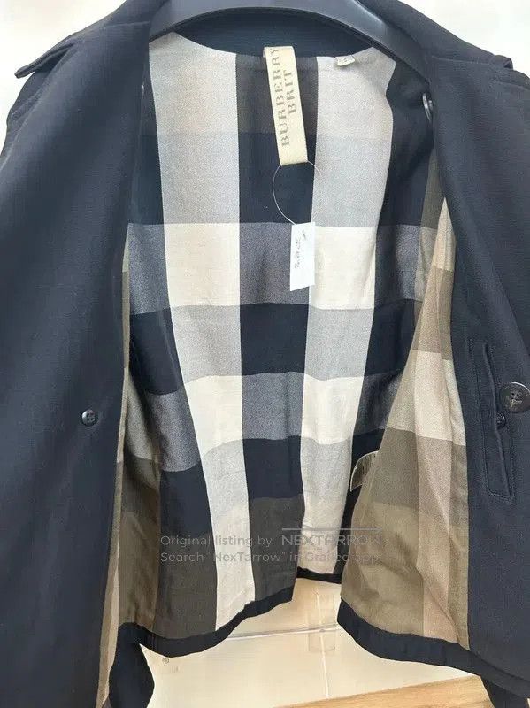 Burberry Burberry Black Cotton Logo Short Trench Coat. Size S / US 4 / IT 40 - 4 Thumbnail