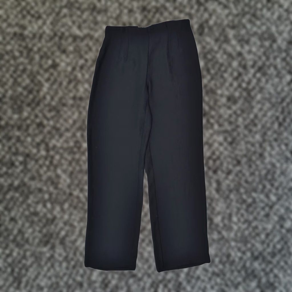 Vintage VINTAGE Womens Trousers W26 L29 Black Acrylic Casual Straight Size 26" / US 2 / IT 38 - 1 Thumbnail