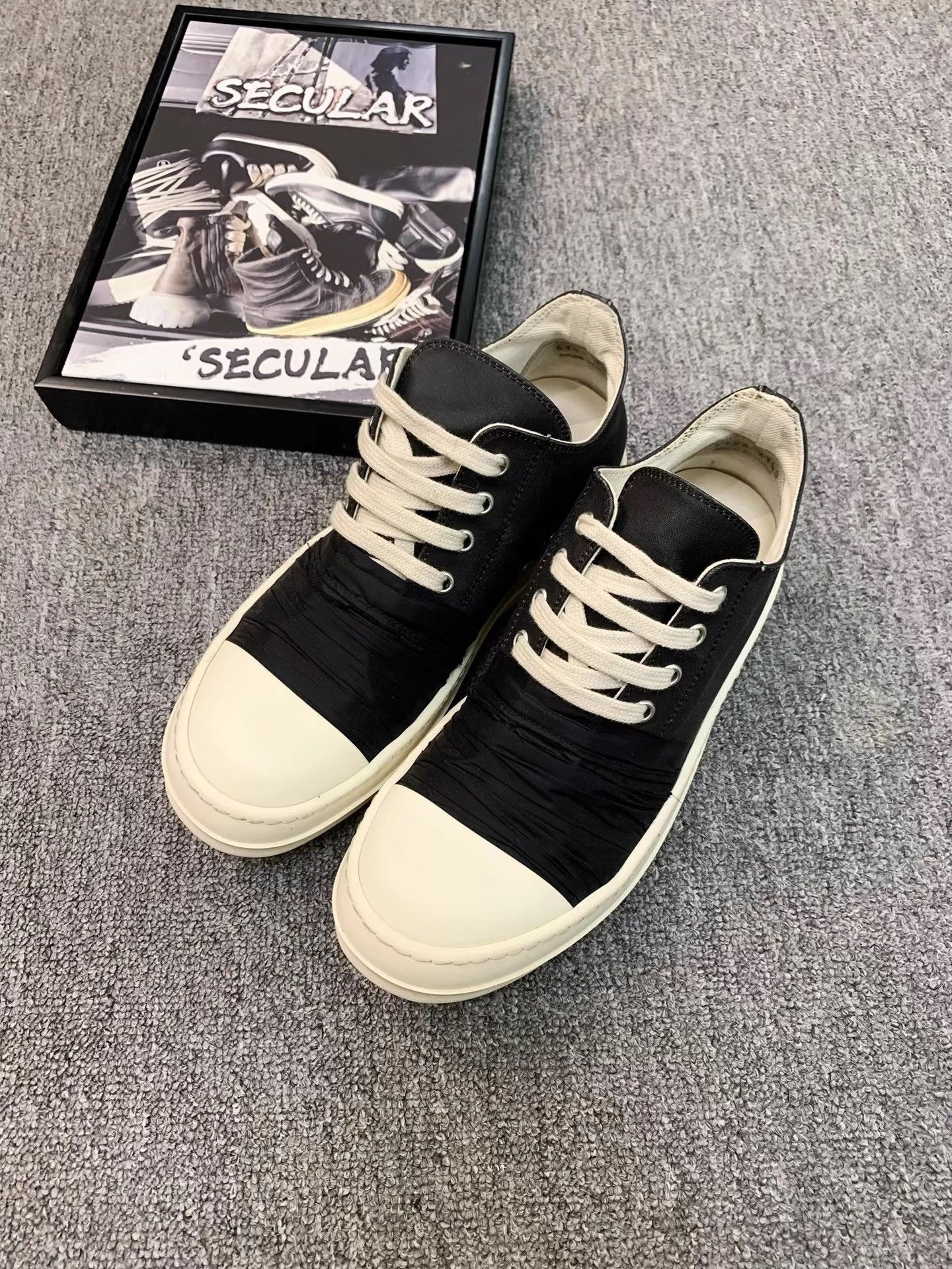 Rick Owens Rick Owens Black Strap High Top Sneakers K34 Size US 7.5 / IT 37.5 - 1 Thumbnail
