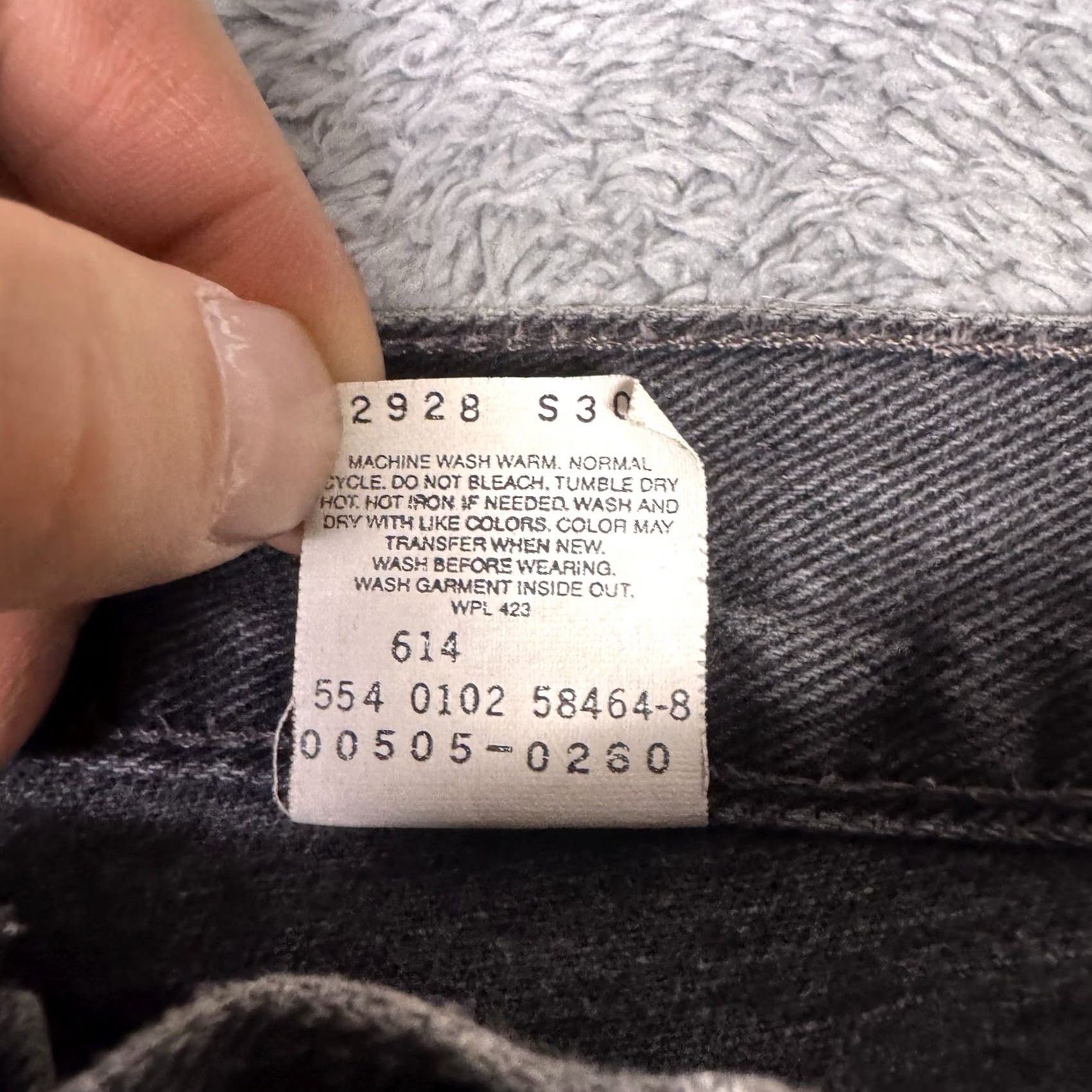 Levi's VINTAGE Levi's 505 Jeans Men 36x33 USA Made Paper Tag Black 90s Y2K Grunge Rock 5-Pocket Denim Straight Regular Mens Size US 36 / EU 52 - 5 Thumbnail