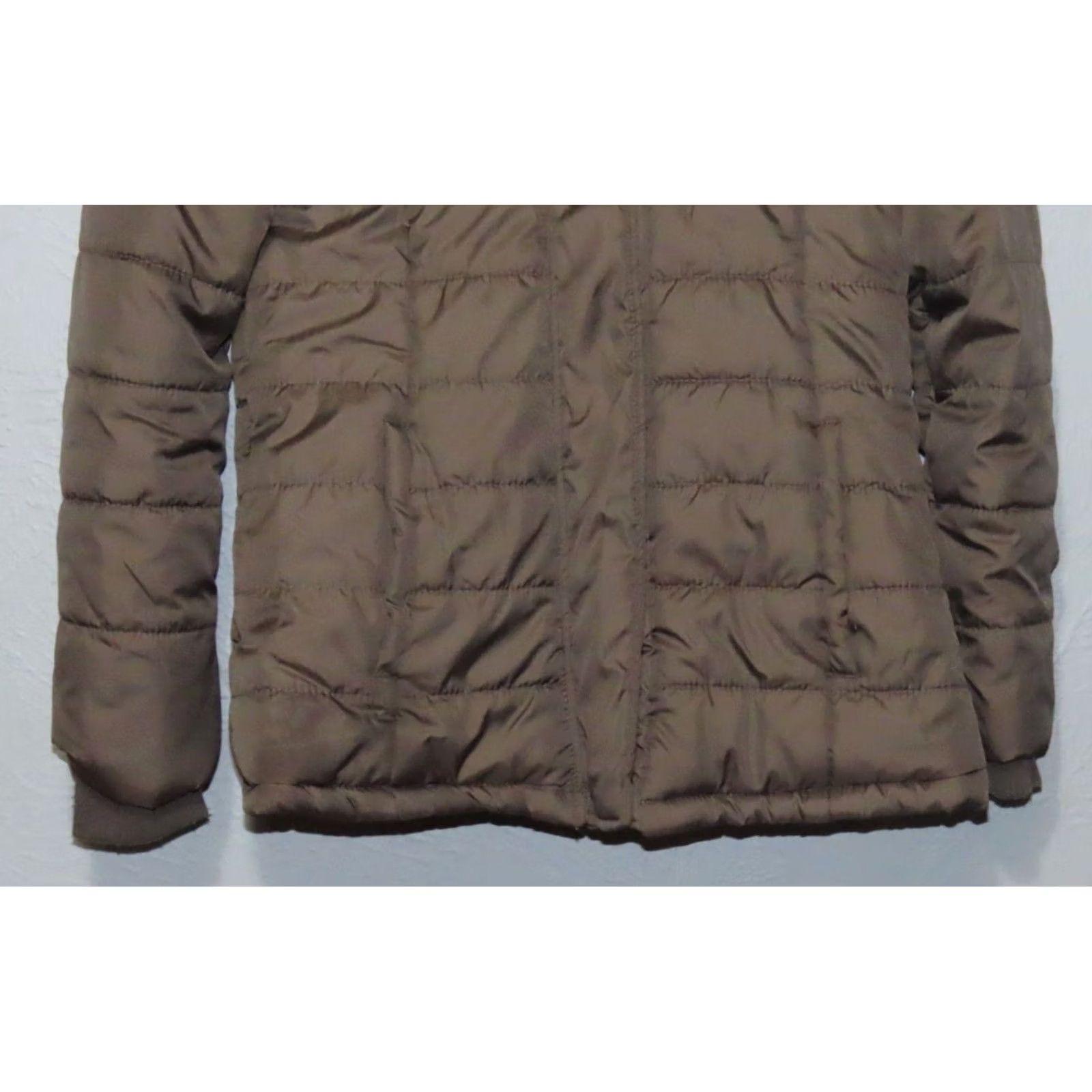 Vintage Rampage Gray Quilted Women's L Hooded Puffer Coat Jacket/Coat Long Sleeve Zip Mid-Length Winter Regular Beanies? Size L / US 10 / IT 46 - 2 Thumbnail