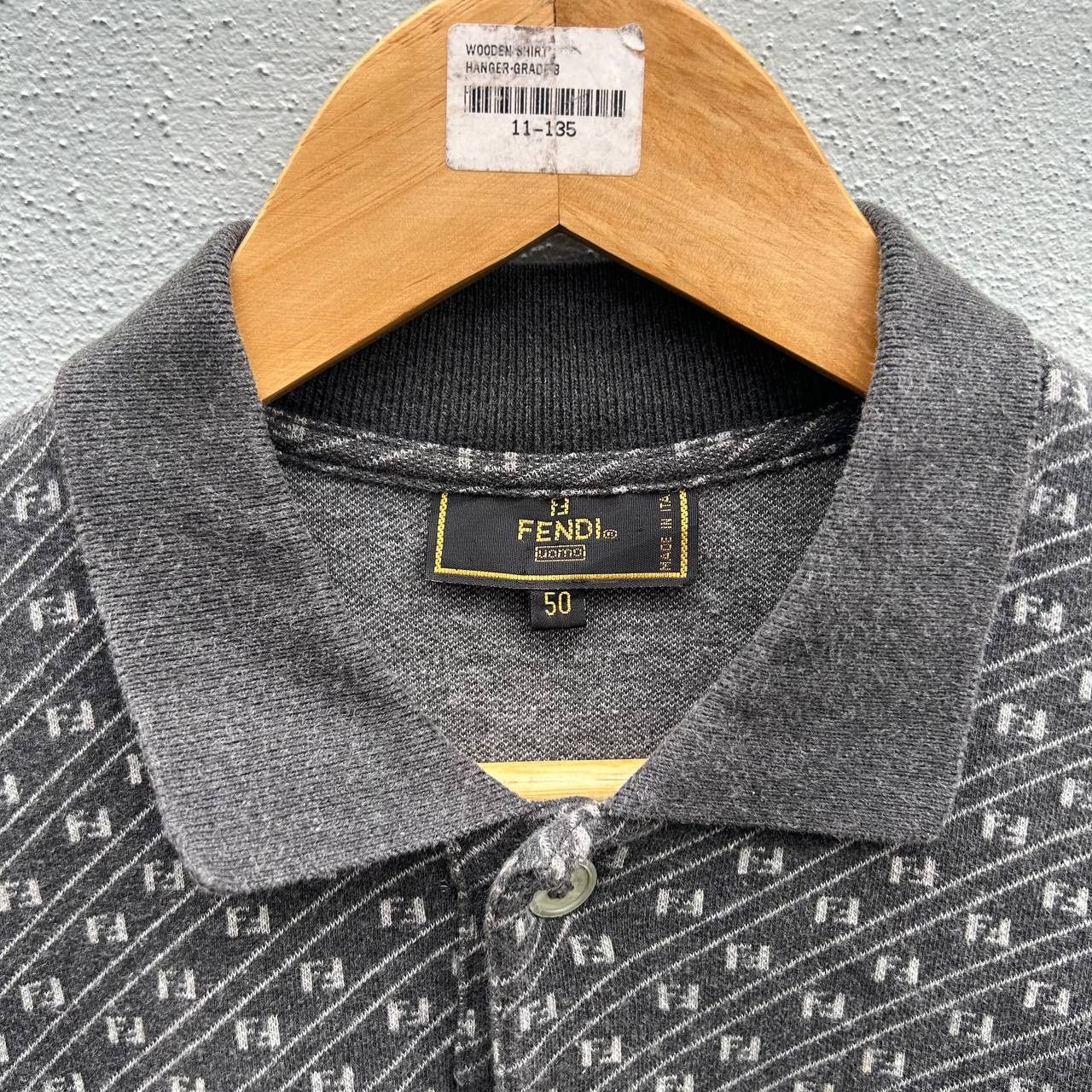 Fendi Fendi Monogram Longsleeve Collar Tee Size US L / EU 52-54 / 3 - 3 Thumbnail