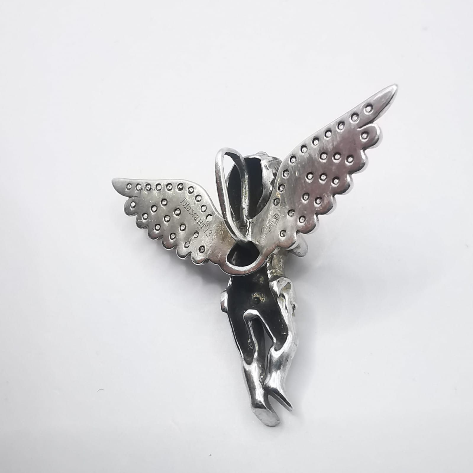 Sterling Silver Vintage Angel Pendant 925 Sterling Silver,Jewelry,Zirconium Size ONE SIZE - 4 Thumbnail